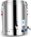 Stainless Steel Stock Pot ， Commercial Large Capacity Catering Urn, Hot Water Boiler Dispenser with 30-110°C Temperature Control for Home, Cafe, Office