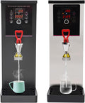2.64/3.96/5.28gal Electric Water Boiler with Display Screen, Commercial Hot Water Dispenser with Drip Tray, Timable Boiling Water Machine for Kitchen, Restaurant, Hotel, Home (Silver, 2.64gal)