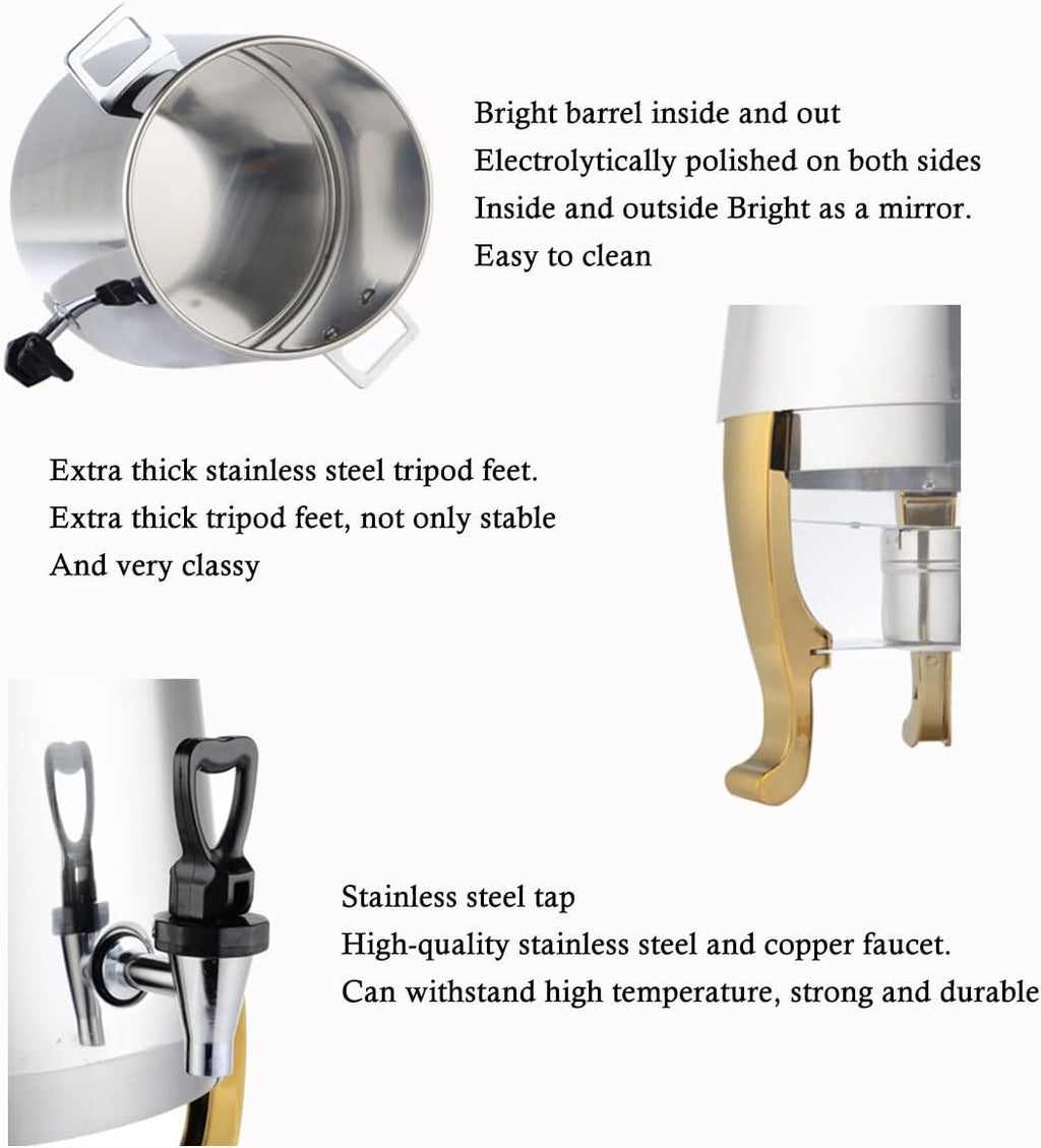 Coffee Hot Water Dispenser, Stainless Steel Kettle for Office, Parties, and Picnics - Ideal for Mulled Wine, Tea, Juice, and Other Hot Drinks.