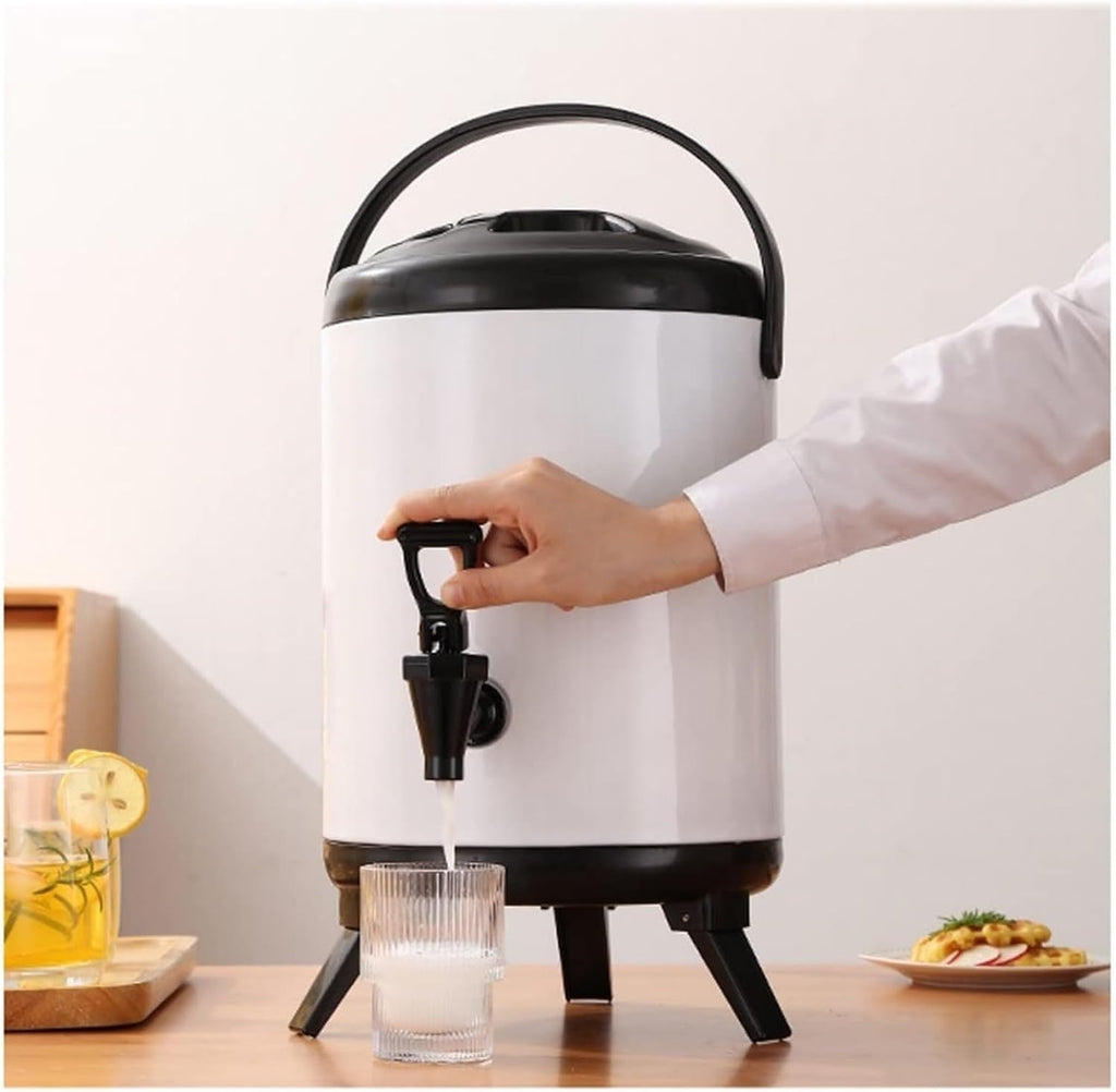 Urn Boiler Hot and Cold Water Dispenser Stainless Steel Tea Hot Water Bottle with Faucet Portable Handle Large Capacity Sealing (A 6L)