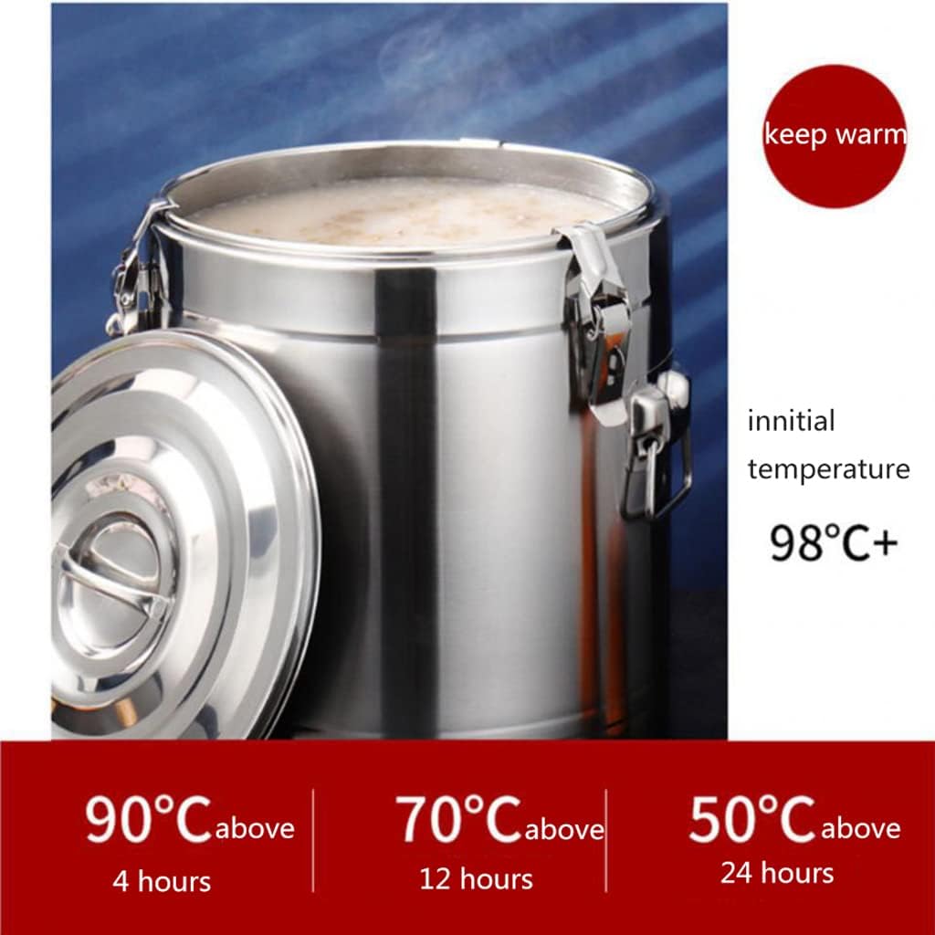 Stainless Steel Catering Urn Water Boiler, Lockable Lid, Portable Hot Water Tea Dispenser with Large Carry Handle for Events, Parties, and Catering Supplies
