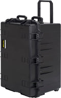 MEIJIA Portable All Weather Waterproof Camera Case,Customizable Fit Foam with Rolling Wheels and Retractable Pull Handle,33.25'X24.4'X19.3'