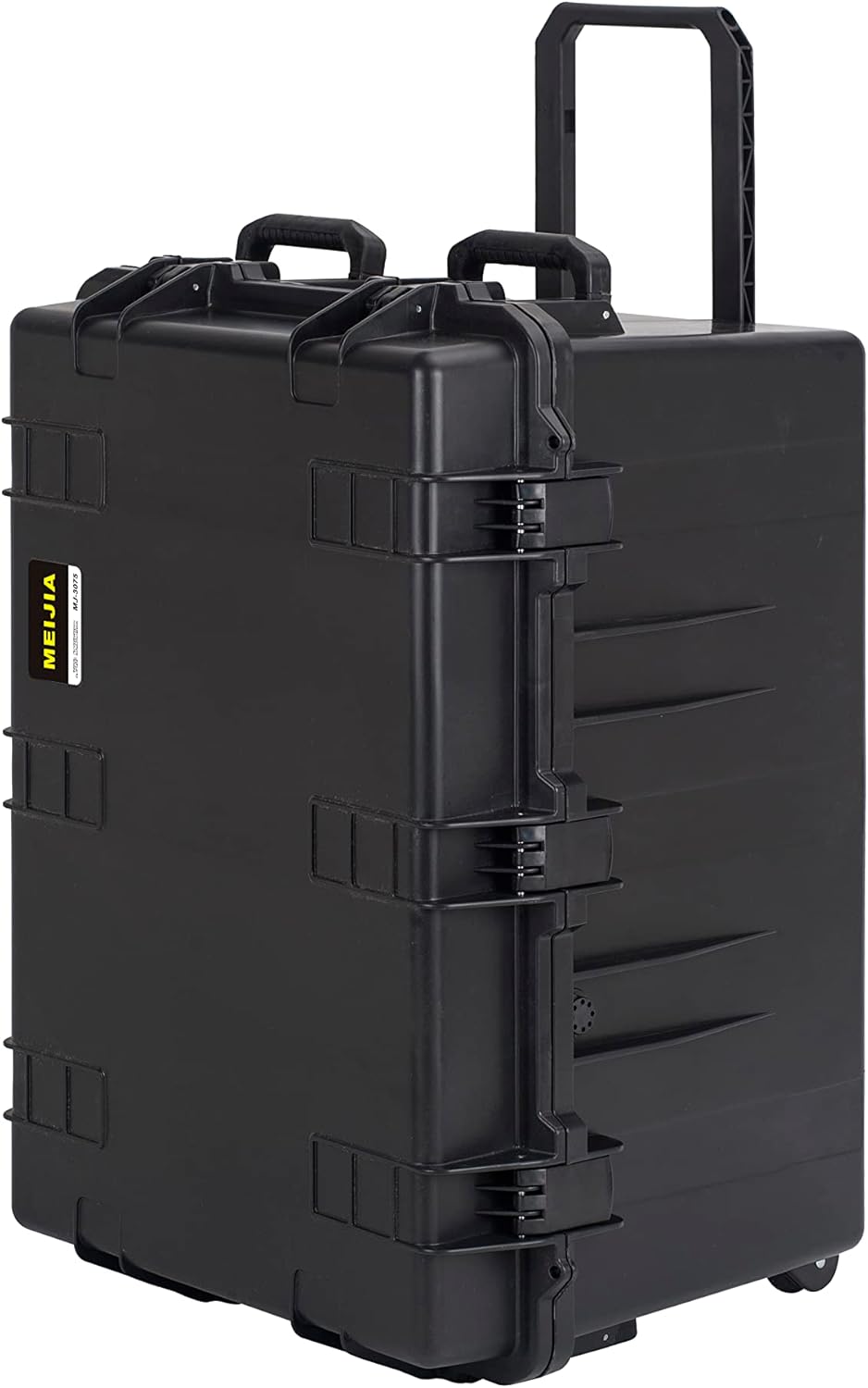 MEIJIA Portable All Weather Waterproof Camera Case,Customizable Fit Foam with Rolling Wheels and Retractable Pull Handle,33.25'X24.4'X19.3'