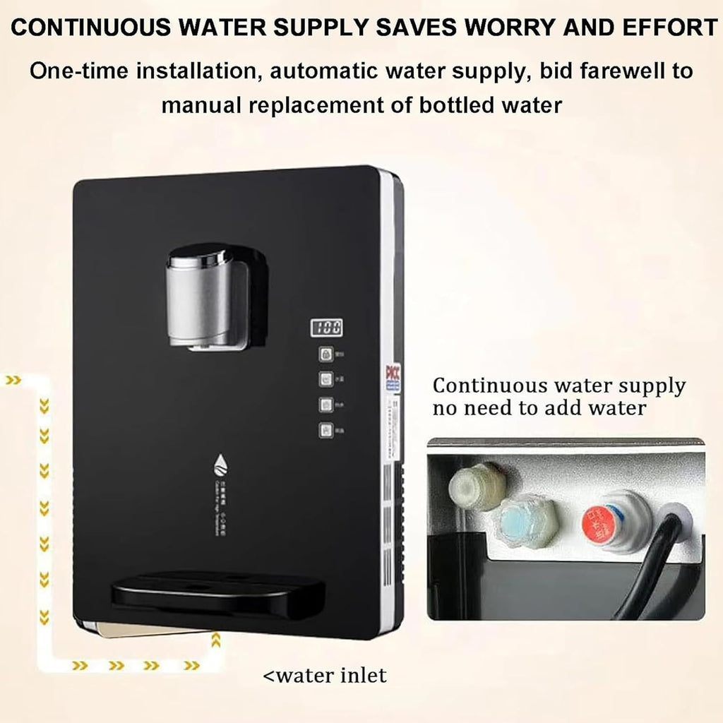Wall-Mounted Mains Fed Unit Water Dispenser, Dual Temperature Control Intelligent Drinking Water Dispenser, Three Seconds Quick Heat, Hot Water 30L/h, Temperature Adjustment, for House Hold/Office