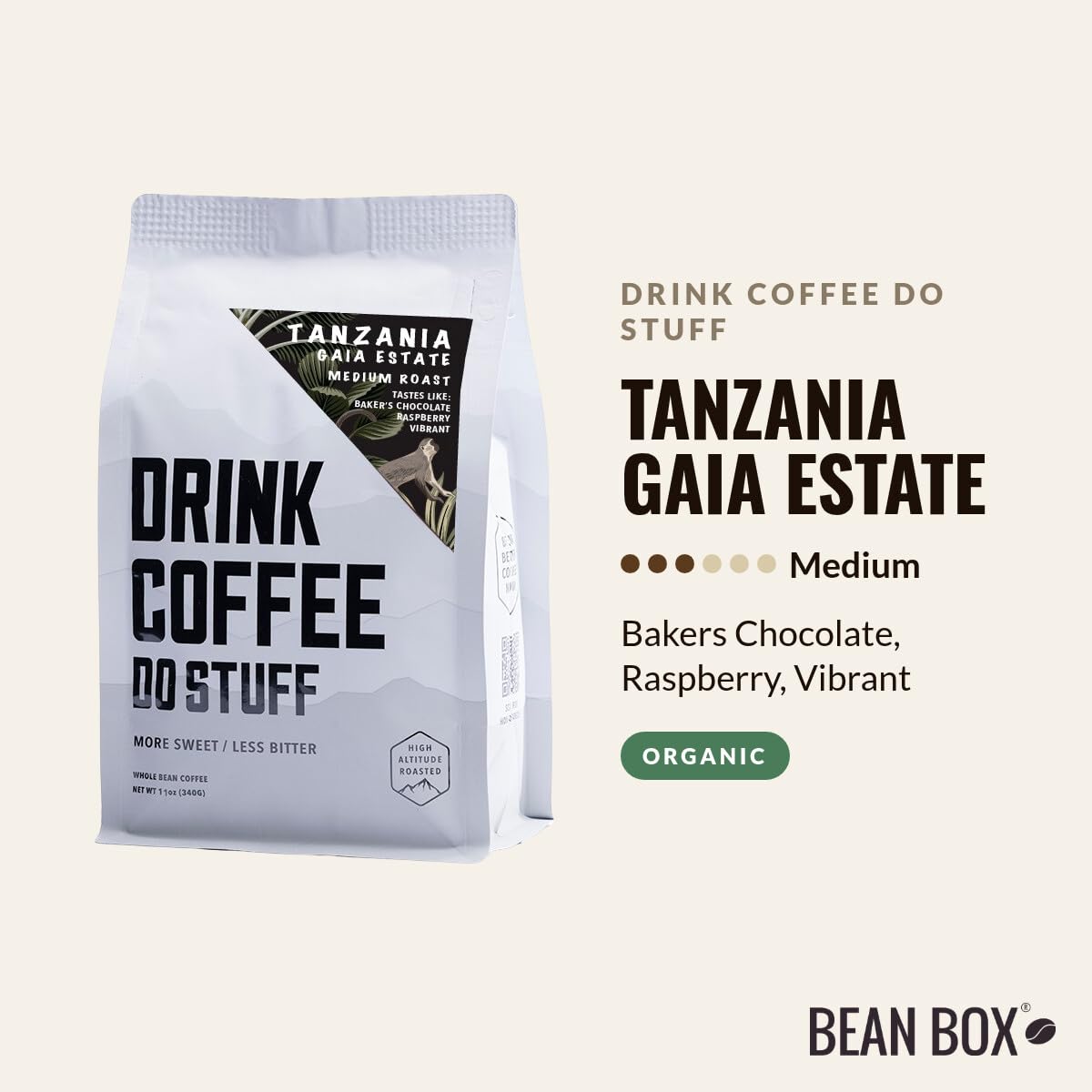 Tanzania Gaia Estate - Roasted by Drink Coffee Do Stuff - Whole Bean Coffee - 5 Pound Bag