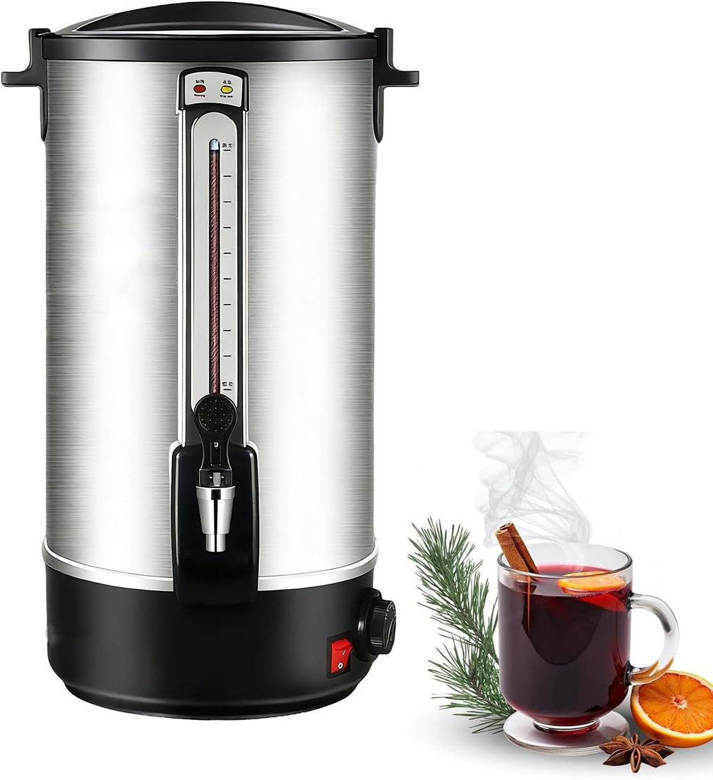 Stainless Steel 20 L Coffee Urn Removable Filter for Easy Cleanup, Two Way Dispenser with Cool-Touch Handles Electric Coffee Maker Urn, Stainless Steel 20L