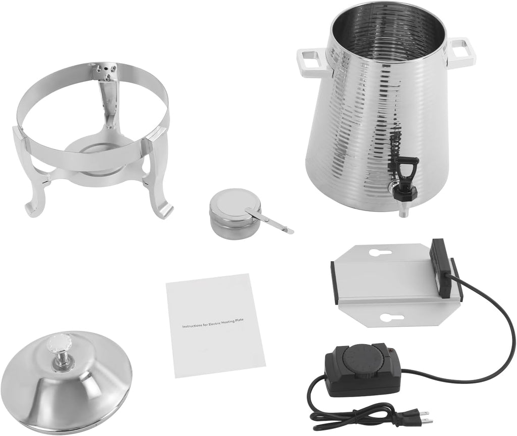 3.43Gal/13L Hot Water Urn, Stainless Steel Commercial Coffee Urn, Electric Hot Water Dispenser for Tea Milk, Industrial Coffee Maker with Stand and Spigot for Parties Catering (Silver)