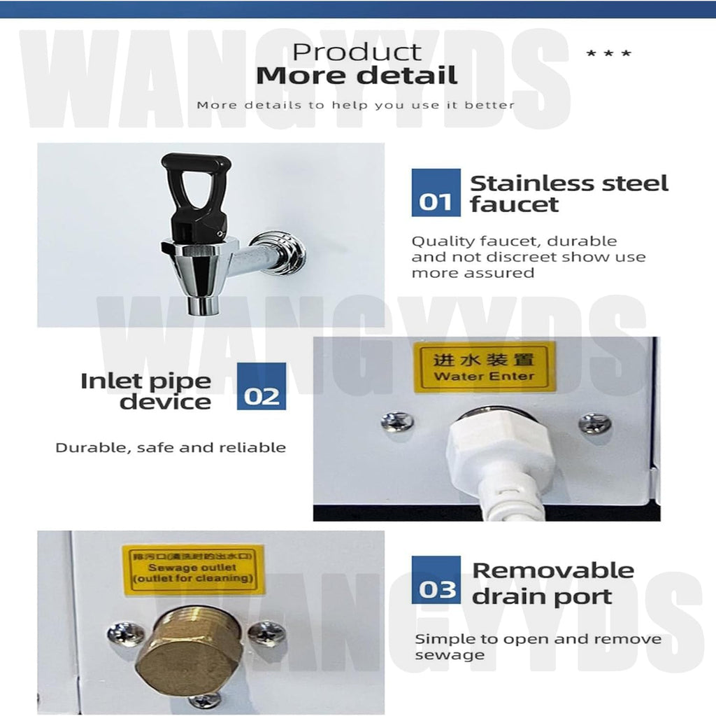 Hot Water Dispensers Commercial Water Boiler Electric Warmer Hot Water Machine Stainless Steel 50L(13gal)/Hour 60L(16gal)/Hour 80L(21gal)/Hour Step-Heating Temperature Control,White-50L