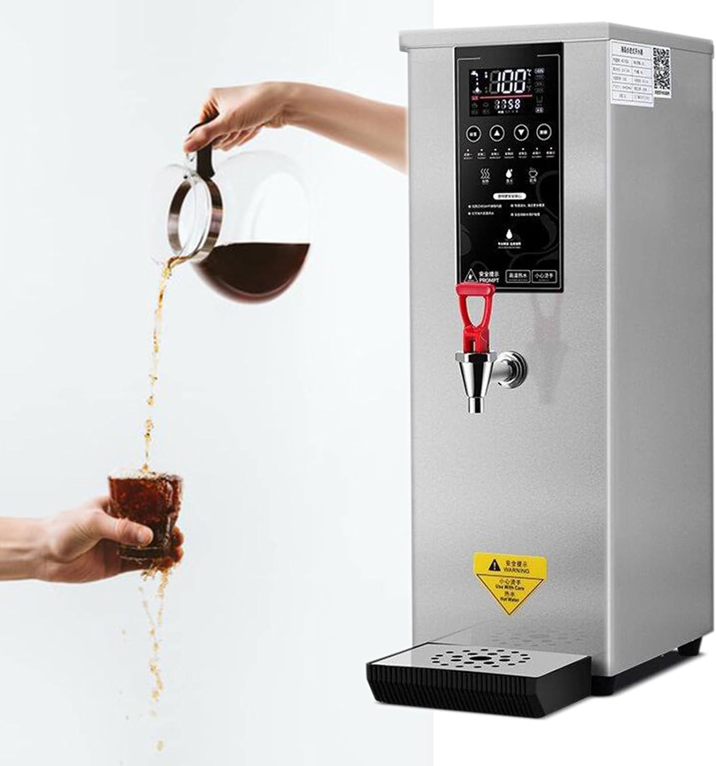 25L Commercial Instant Hot Water Boiler with Automatic Dispenser | 1000W Fast Heating, Energy-Saving, for Catering, Restaurants, Offices Silver