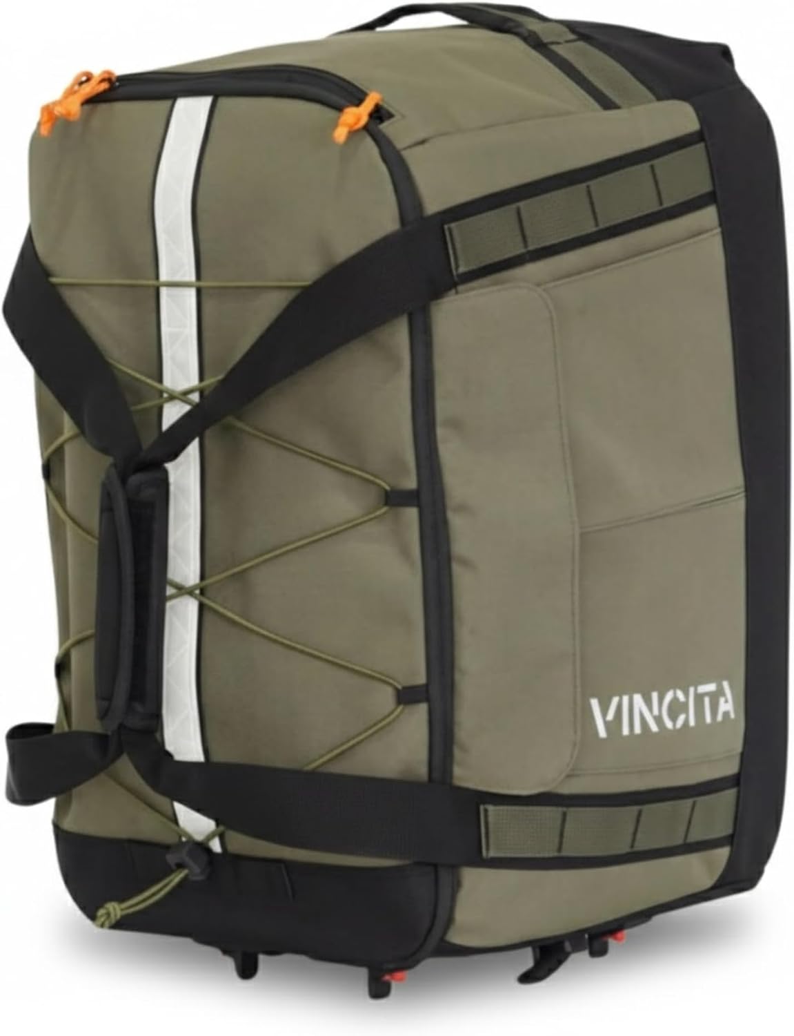 Vincita Voyage B.D.R. 3-in-1 Rear Rack Bag – 37L Backpack, Duffle & Pannier Combo – KLICKfix UniKlip 2.0 Quick Release – Water-Resistant Touring Gear for Folding Bikes. (Green)