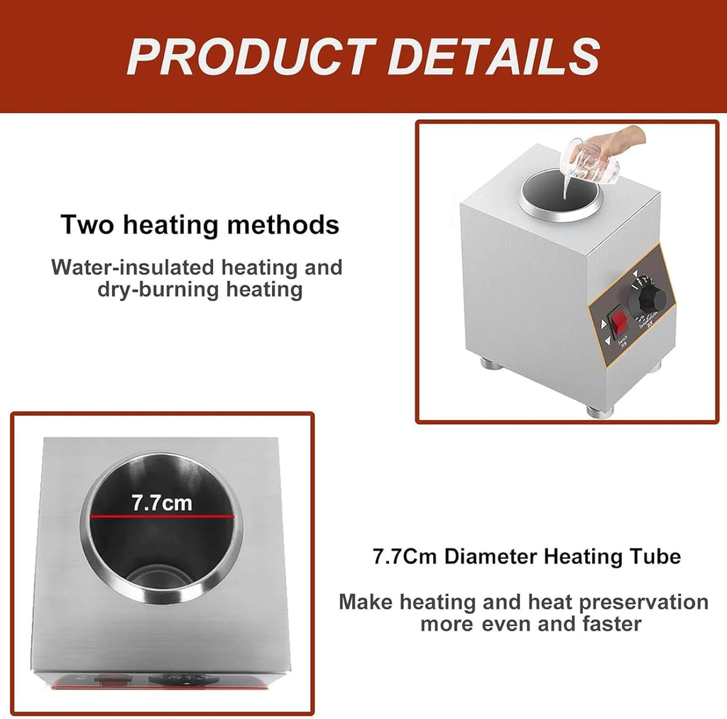 Countertop Stainless Steel Sauce Bottle Warmer, Electric Cheese Sauce Warmer, Commercial Cheese Dispenser, With Bottles, Independent Temperature Control, For Heating Chocolate, Butter And Jam 4网格