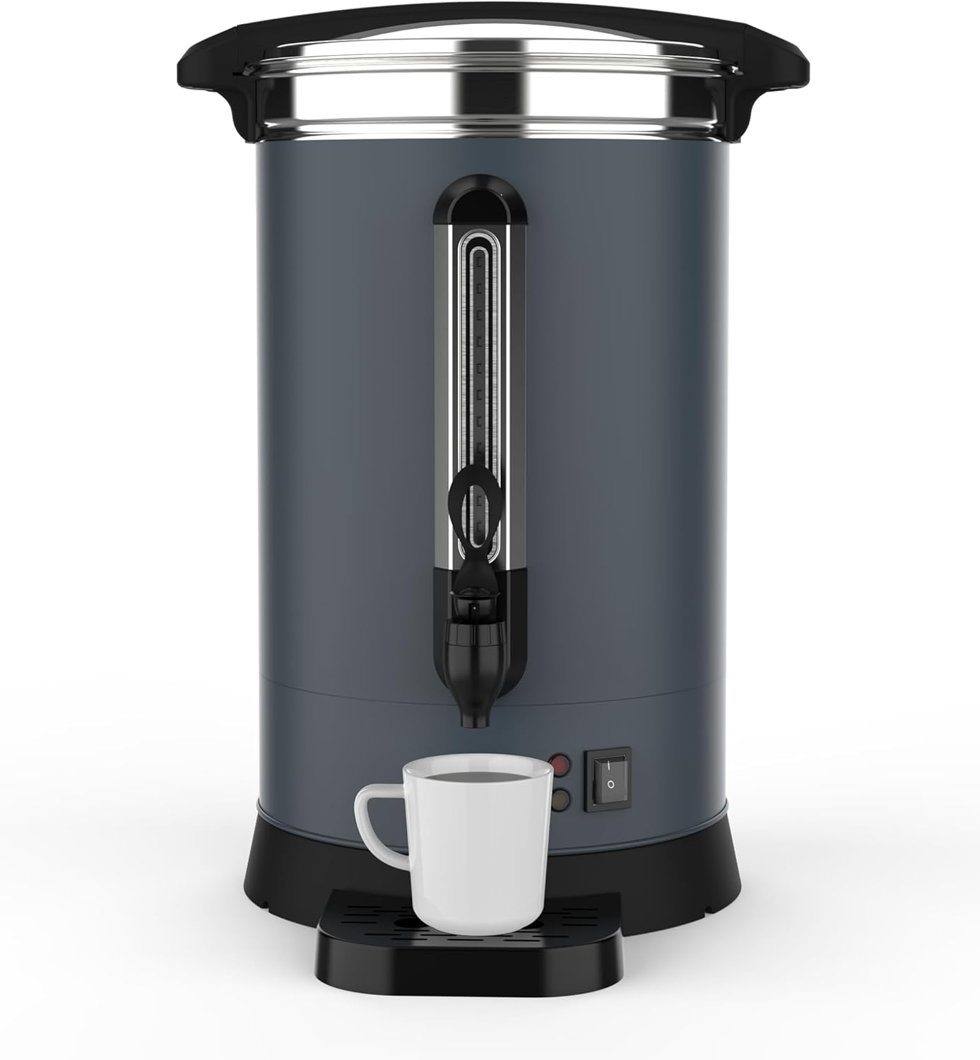 100 Cup Commercial Coffee Urn (14L/3.8 Gal), Double-Wall Insulated Stainless Steel Electric Hot Beverage Dispenser with Fast Brew for Catering, Events & Buffets