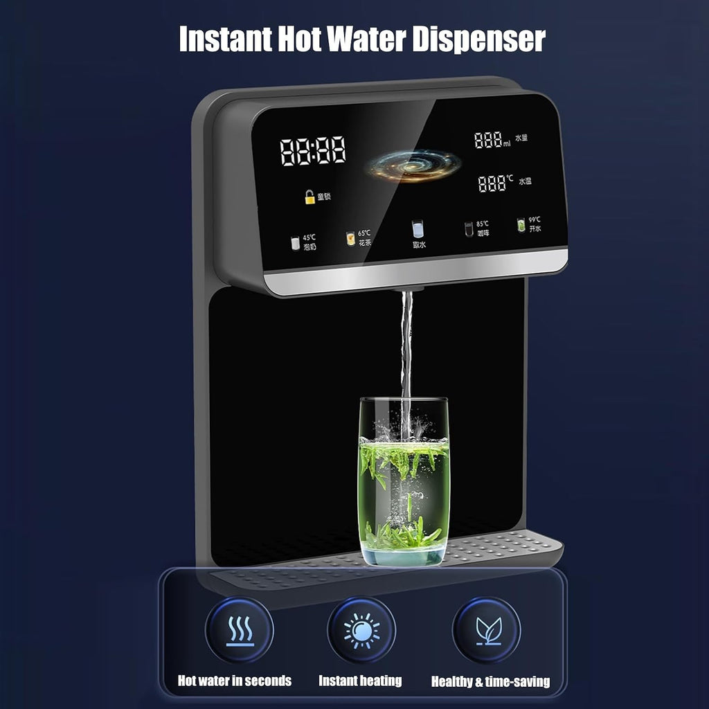 Wall Mounted Instant Heat Water Dispenser, Dual Temperature Control Intelligent Drinking Water Dispenser, for Rapid Heating with Touch Screen, Temperature Adjustment, for House Hold/Office