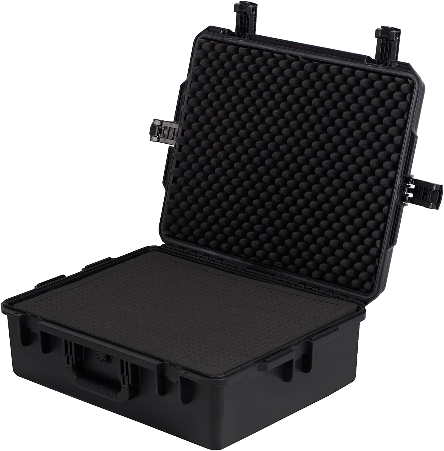 MEIJIA Premium Portable All Weather Heavy Duty Waterproof Hard Compact Camera Case with Customizable Fit Foam, Lightweight Design,24.6'X19.7'X8.6',Black