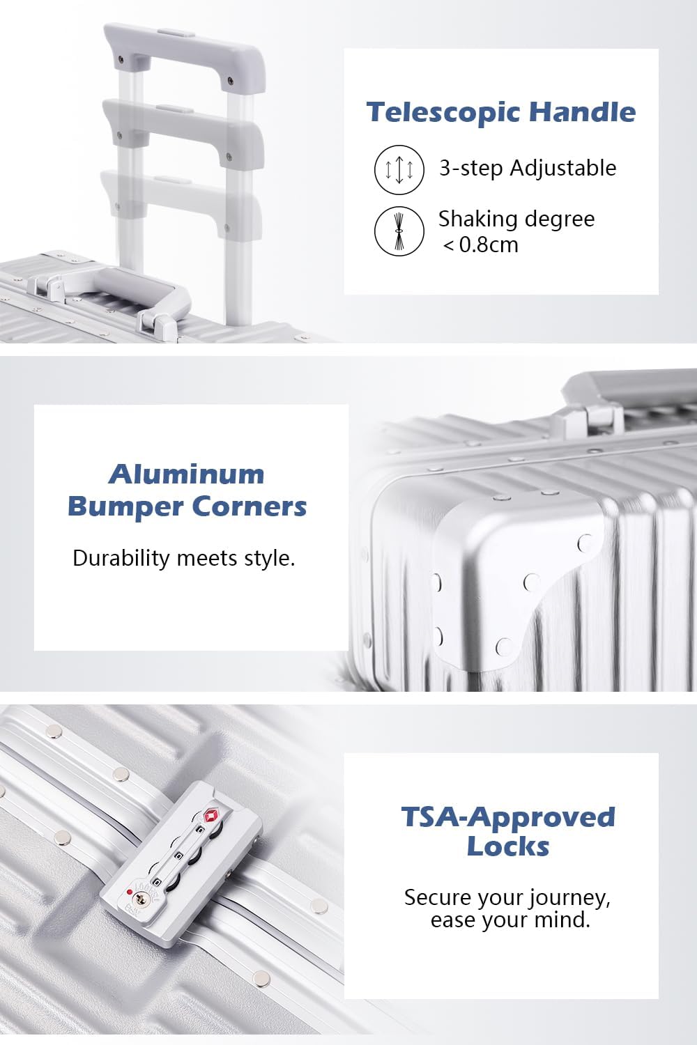 HotWay Checked In Luggage with Spinner Wheels, PC Hard Shell Zipperless Suitcase with Aluminum Frame and TSA Lock, Lightweight Suitcase for Business Travel, (Black, 24 Inch)