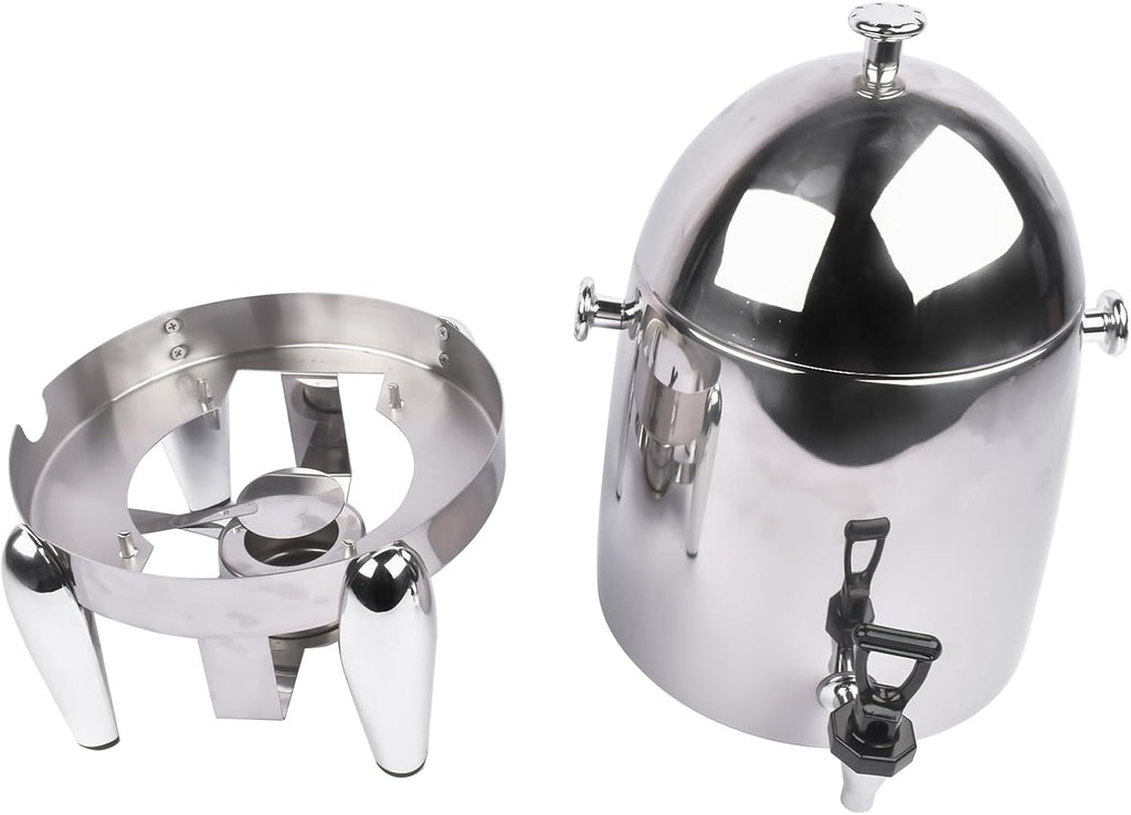 Ochine 3 Gallon Beverage Dispenser, Drink Dispenser with Spigot, Stainless Steel Coffee Chafer Urn with Fuel Holder, Water Dispenser Beverage Juice Container Milk Cold and Hot Drink Tea Jug for Party
