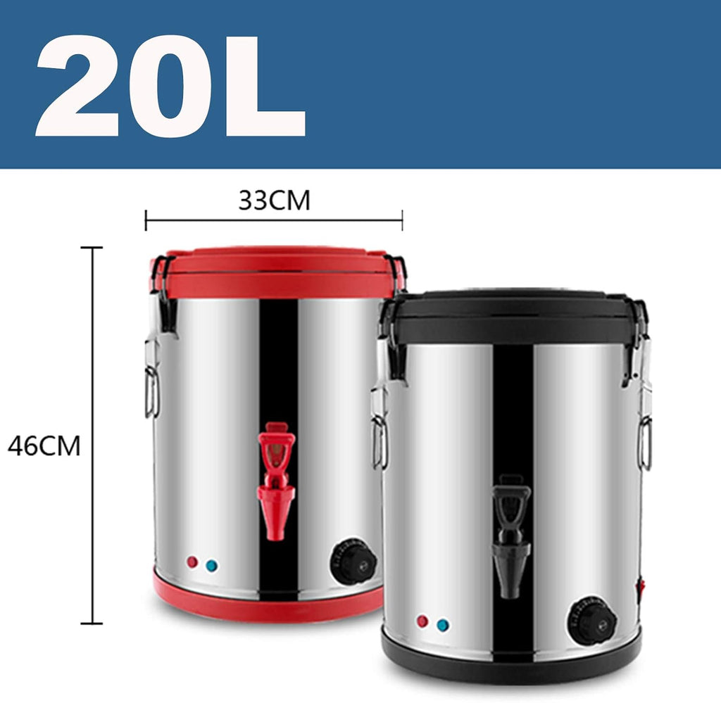 Electric Hot Drink Dispenser - Double-Layer Stainless Steel Water Heater, Milk Coffee & Tea Urn with Tap for Office & Commercial Use, Catering Hot Water Boiler
