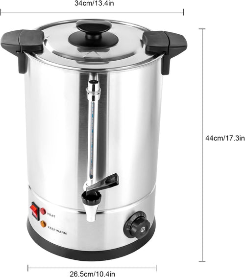 12L Commercial Coffee Maker Stainless Steel Electric Coffee Urns, Coffee Percolator Electric Commercial Urn, Drip Trays Hot Water Large Coffee Dispenser for Home, Party