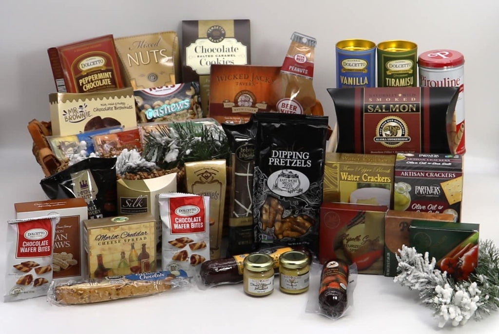Gift Basket Village - Home For The Holidays XXL Gourmet Gift Basket: Assorted Delicacies Including Cheeses, Nuts, Cookies, and More, Handcrafted in the USA