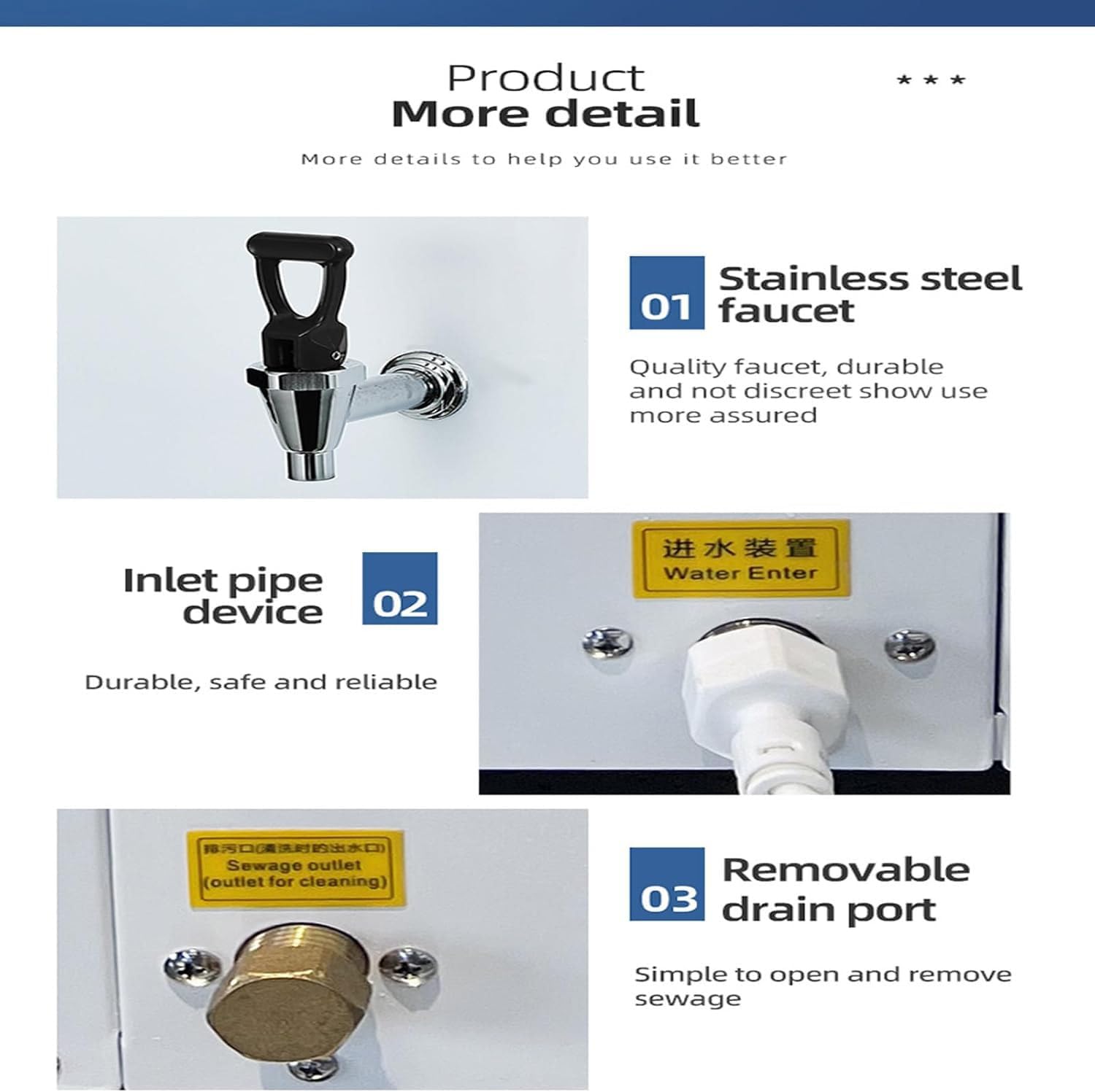 Commercial Hot Water Pot, 50l Instant Hot Water Dispenser Automatic for Restaurants, Coffee Shops, Bars, Milk Tea Shops,White-60L