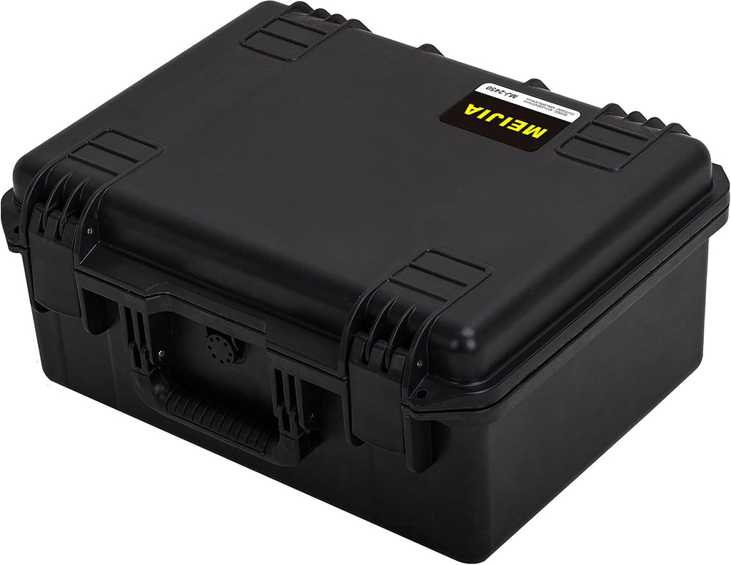 MEIJIA Premium Waterproof Hard Compact Camera Case with customizable fit foam,Full Protection with Light&Convenient Design,19.3'x15.25'x9.01',Elegant Black
