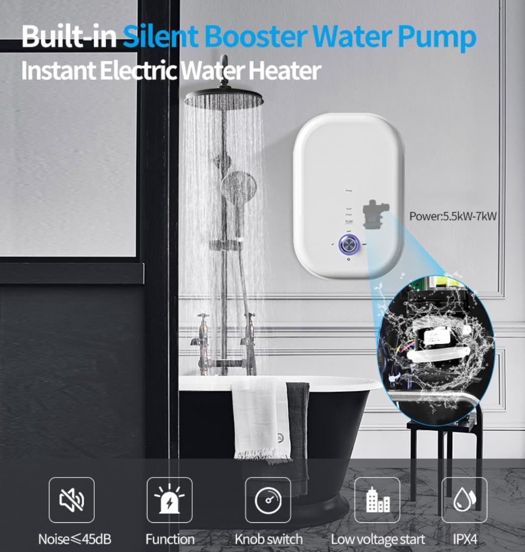 Electric Instant Hot Water Heater Shower Electric Tankless Shower Hot Water Faucet Kitchen Bathroom Instantaneous Water Heater Tap