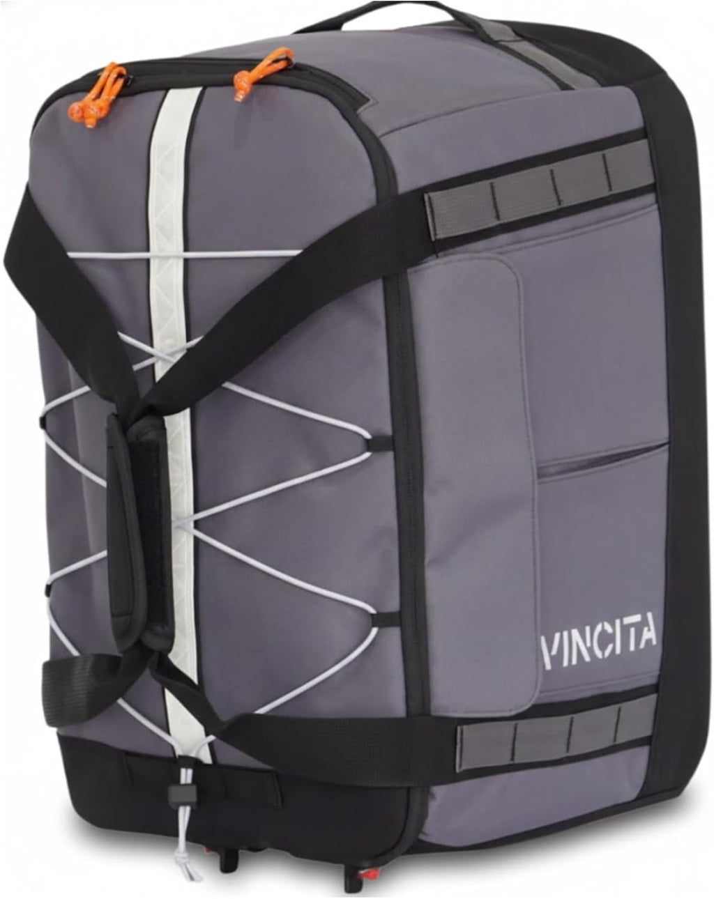 Vincita Voyage B.D.R. 3-in-1 Rear Rack Bag – 37L Backpack, Duffle & Pannier Combo – KLICKfix UniKlip 2.0 Quick Release – Water-Resistant Touring Gear for Folding Bikes. (Grey)