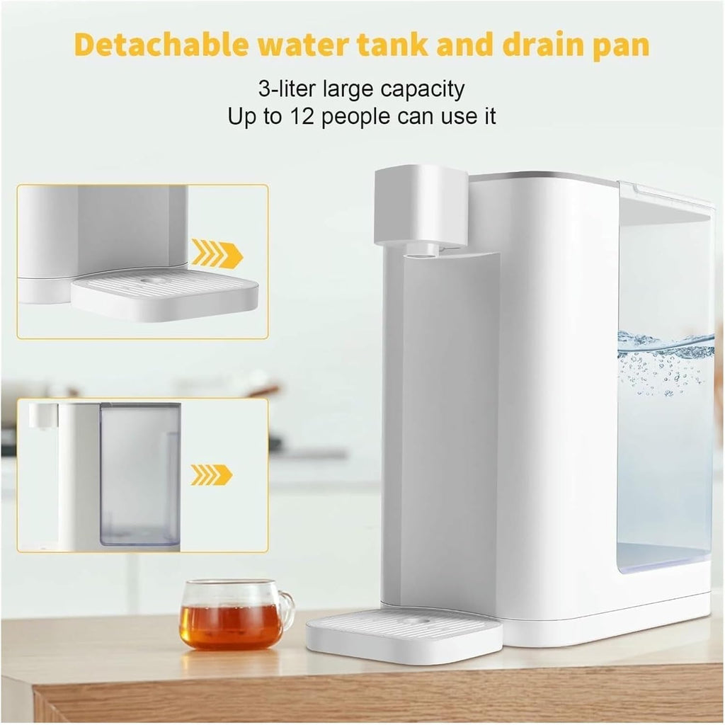 Instant Hot Water Dispenser, 3L 2100W Electric Water Boiler & Kettle with Digital Touchscreen, 5 Temp Settings & Fast Heat in 3 Sec for Home, Office, Tea, Coffee