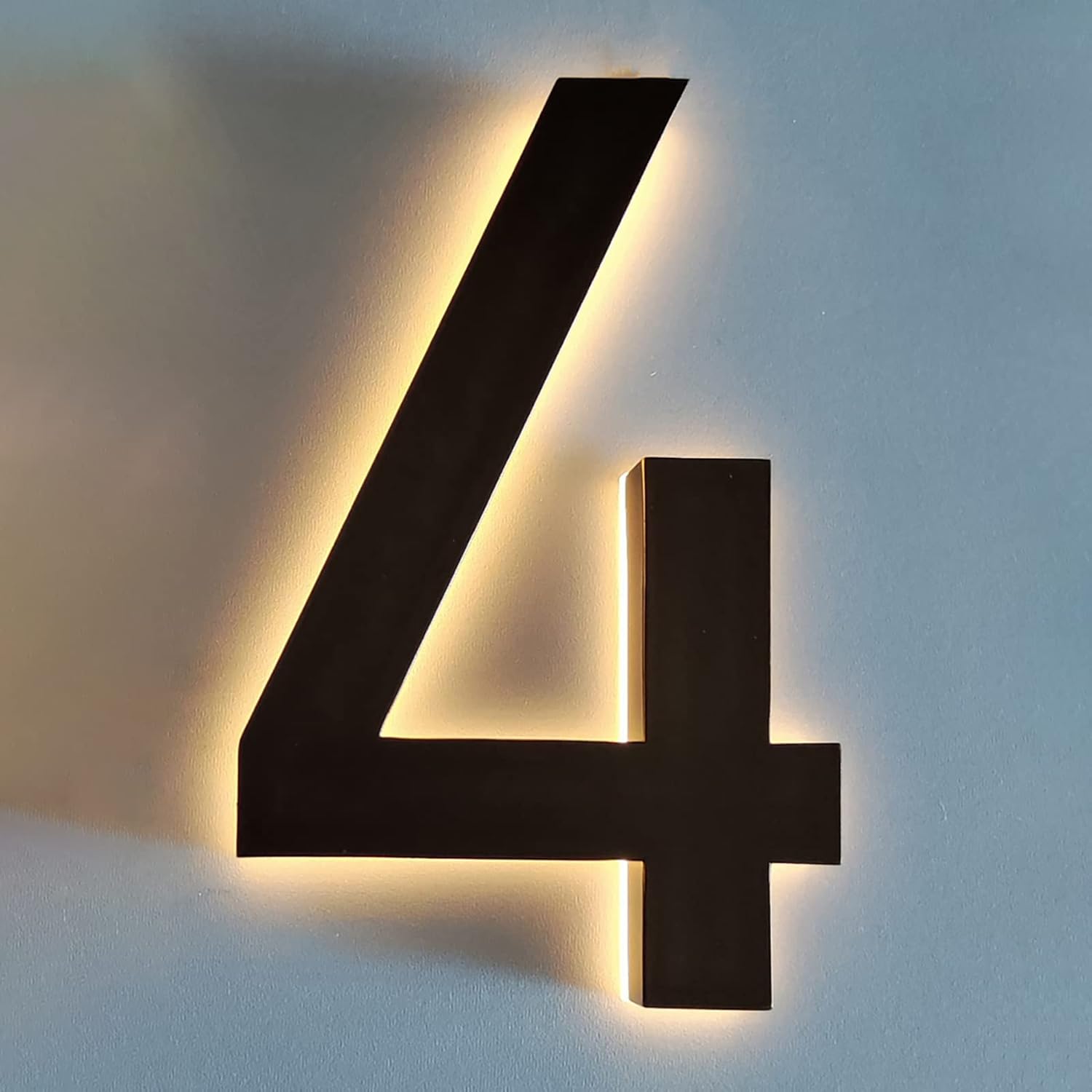 14' Backlit LED Address Number Sign, Illuminated LED House Numbers Plaques For Outside, Light Up Address Plaques For DIY Home Yard Outdoor,A