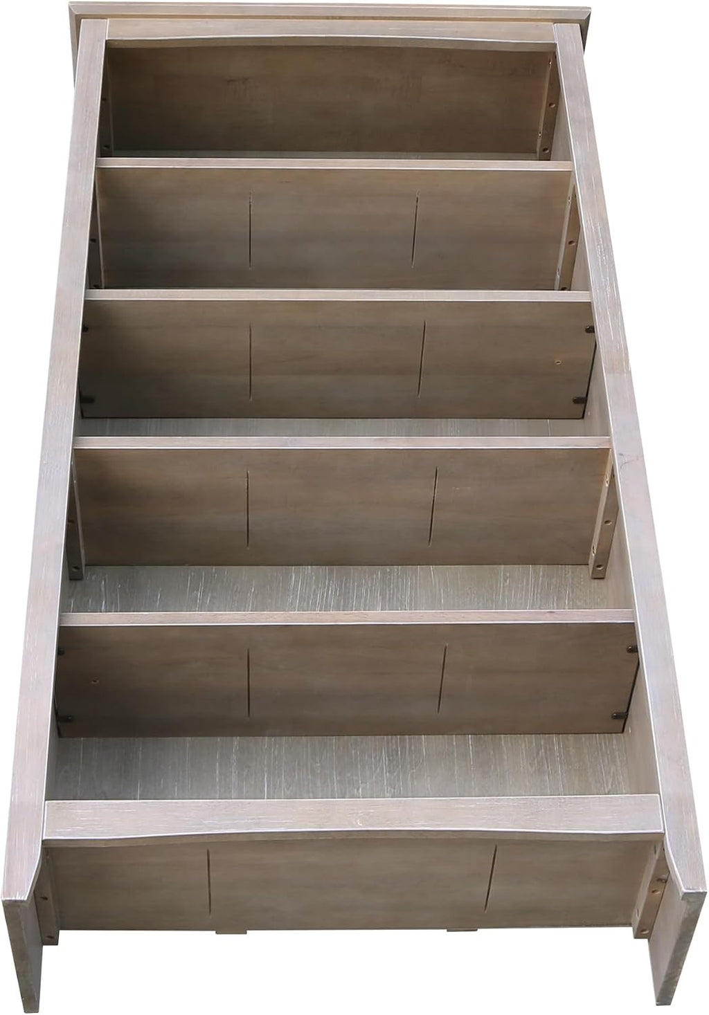 Shaker Solid Wood Bookcase, 60' High, Washed Gray Taupe