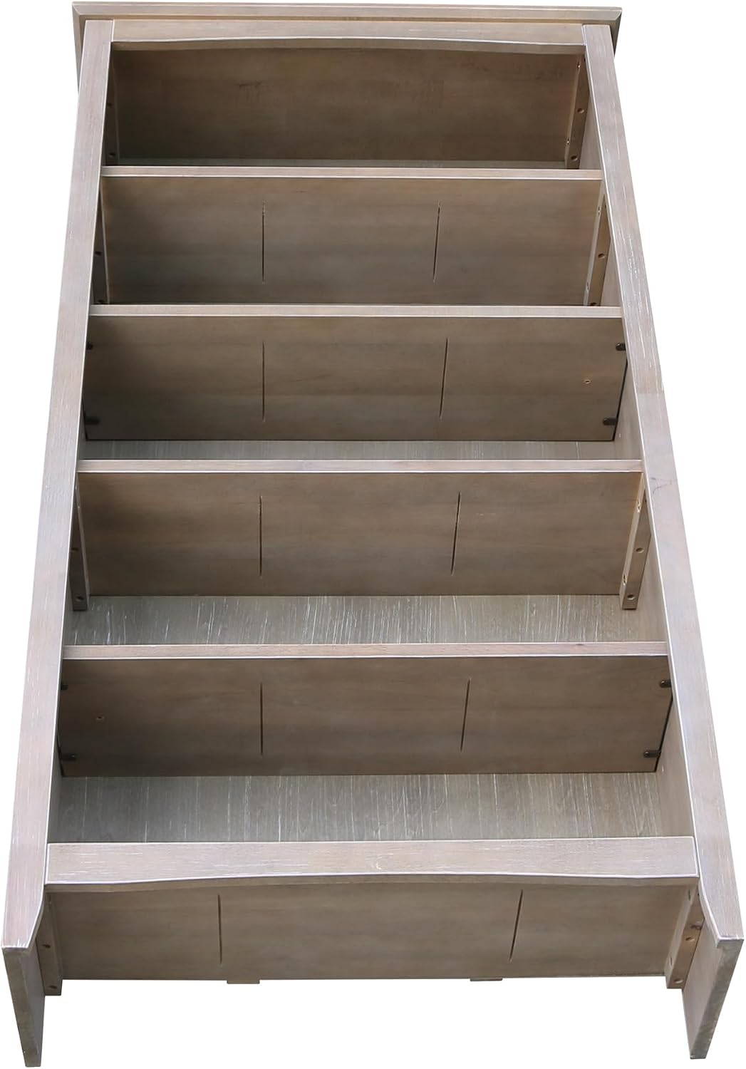 Shaker Solid Wood Bookcase, 60' High, Washed Gray Taupe