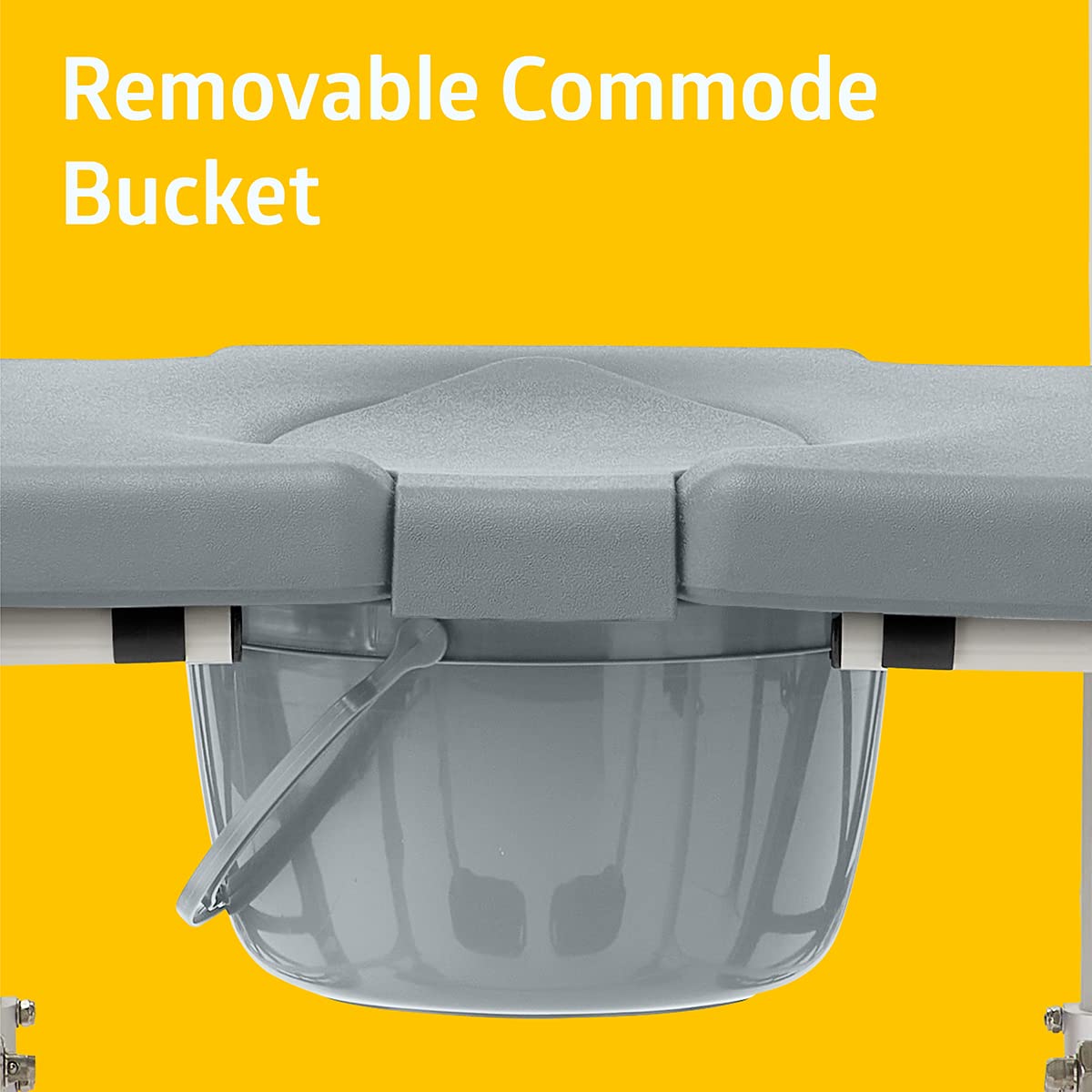 Medline Shower Commode Wheelchair, Rolling Portable Toilet with Bucket, for Disabled Injured and Elderly, 275-lb Capacity