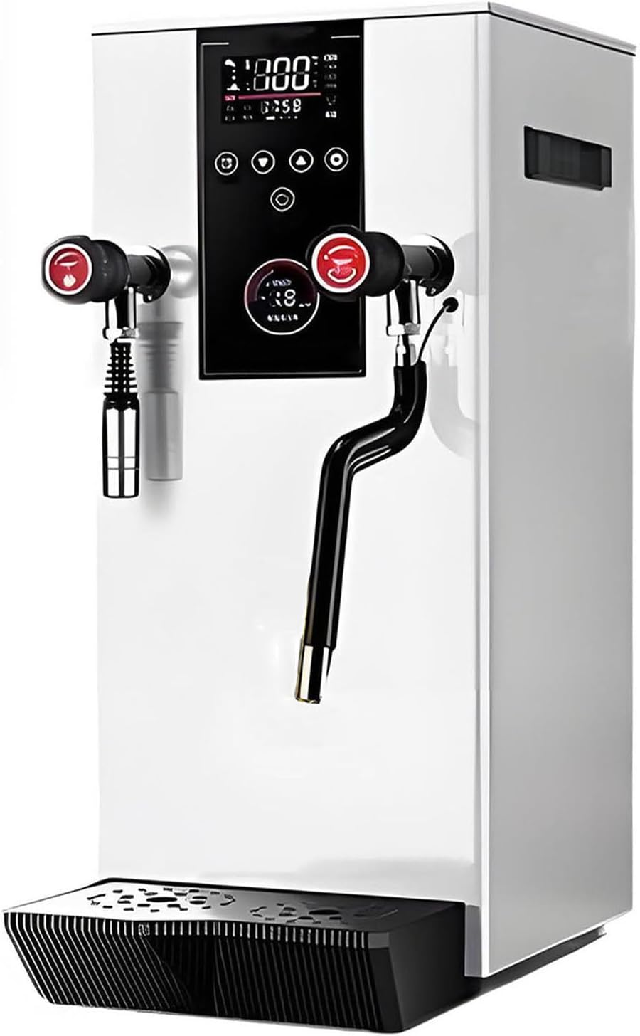 Full-Automatic Steam Boiling Frothing Machine,Commercial Multi-Purpose Electric Milk Foam Frother,Hot Water Dispenser LCD Display for Espresso Coffee Bubble Tea White