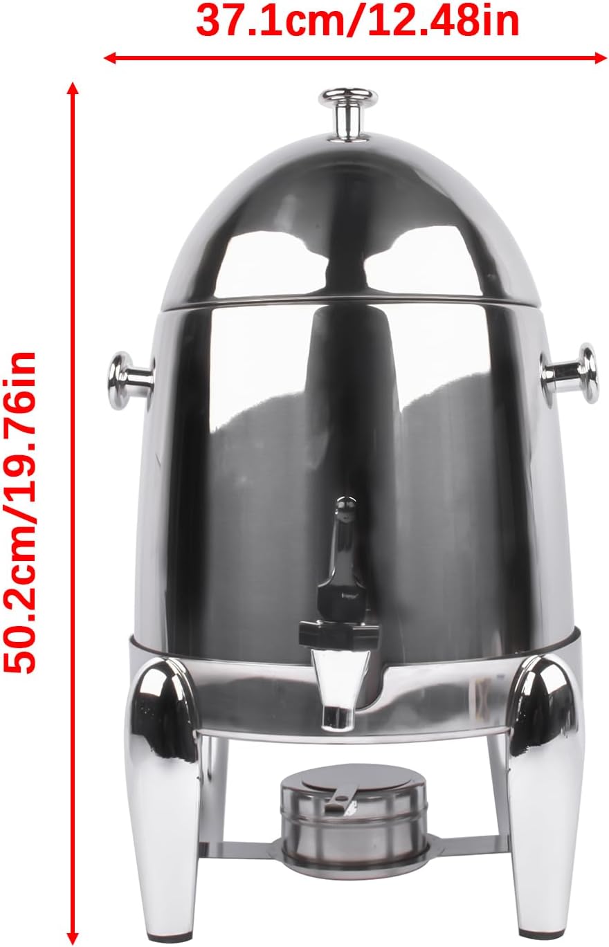 Ochine 3 Gallon Beverage Dispenser, Drink Dispenser with Spigot, Stainless Steel Coffee Chafer Urn with Fuel Holder, Water Dispenser Beverage Juice Container Milk Cold and Hot Drink Tea Jug for Party