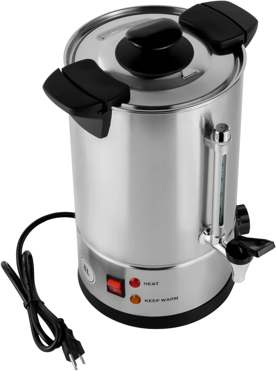 Coffee Urn 8L, Commercial Coffee Maker With Temperature Control 86-230°F, 1000W Stainless Steel Hot Water Dispenser For Tea, Parties, Events