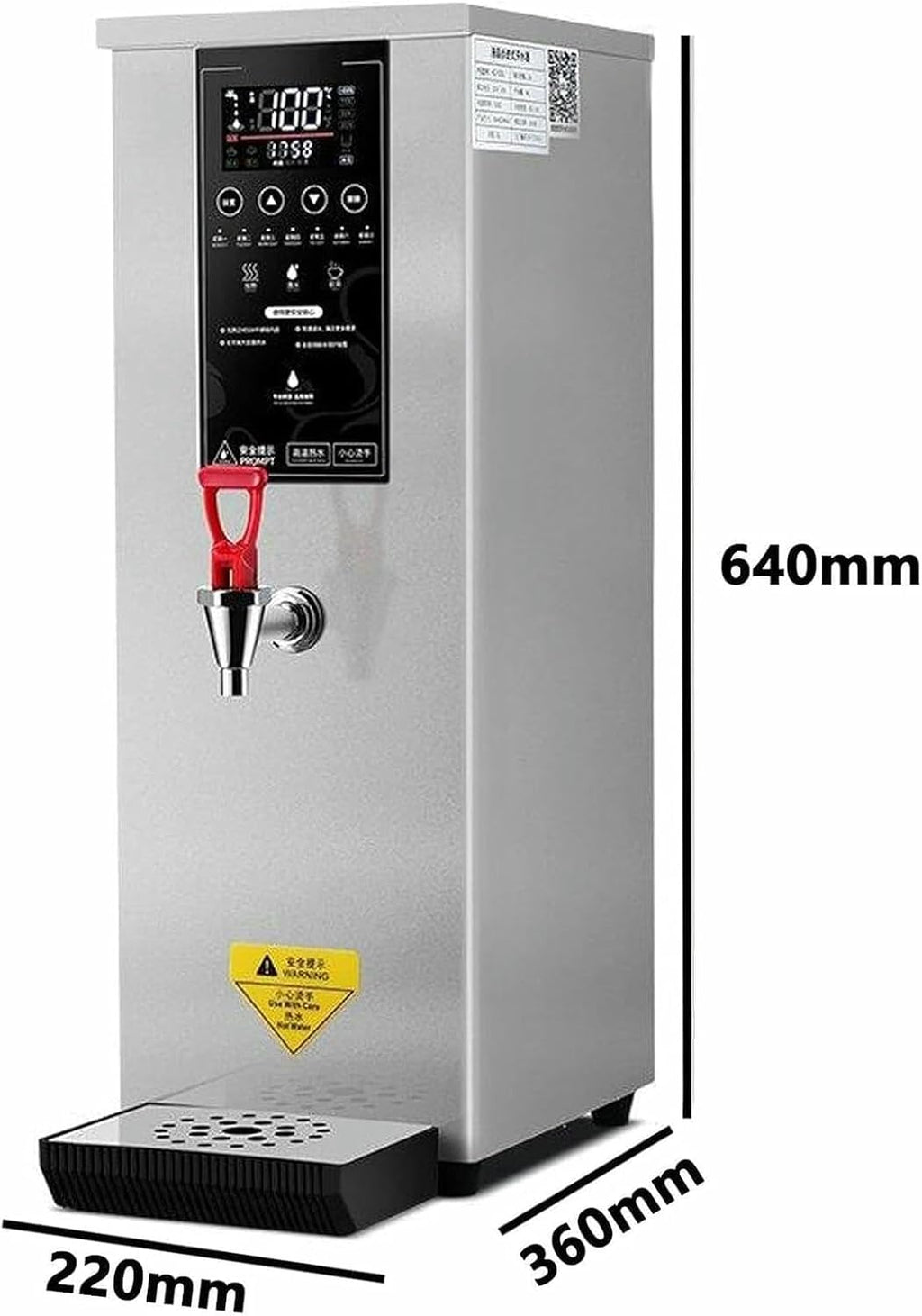 60l/H Commercial Hot Water Dispense Boiler Instant Boiling Machine Heater LCD Display,40-100°C Adjustable Temperature (Silver)