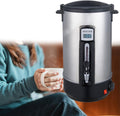 Kitchen 200 Cup Capacity Hot Water Boiler Urn with Safety Locking Tap, Stainless Steel Double Wall and a Unique Circuit Board Controlled Heating System,35L