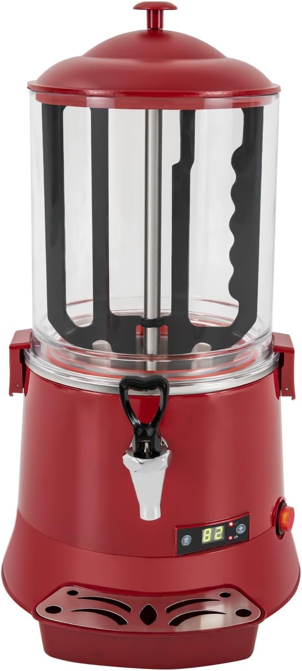 10L/2.64Gal Hot Chocolate Melting Machine,400W Electric Commercial Drinking Hot Chocolate Dispenser with Premium Faucet,86-194℉ Tabletop Beverage Warmer for Heating & Mixing Chocolates Coffee Milktea