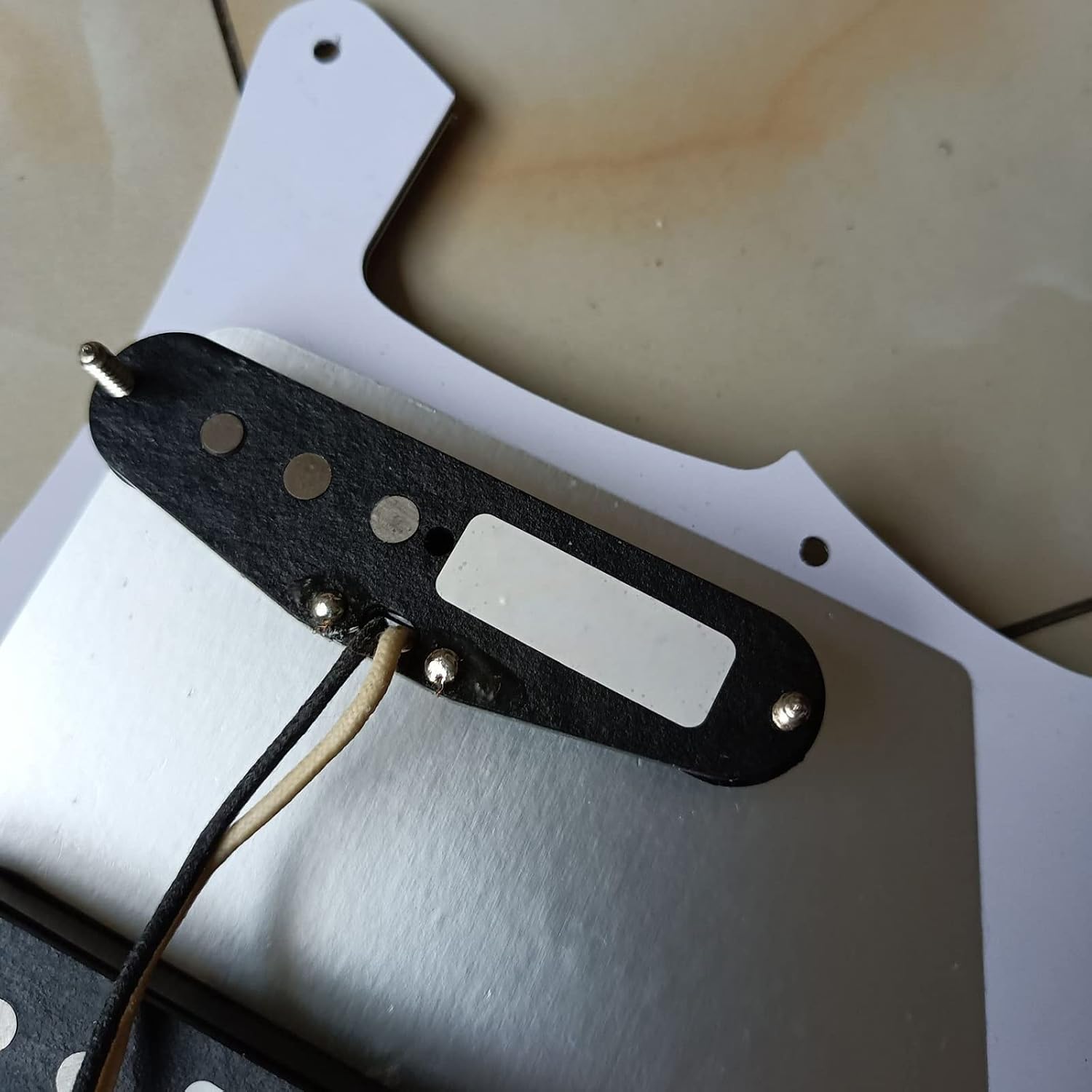TSTS Left Handed SSH Prewired Loaded Guitar Pickguard Set Black Alnico 5 Pickups for for FD Guitar Prewired Pickup Pickguard
