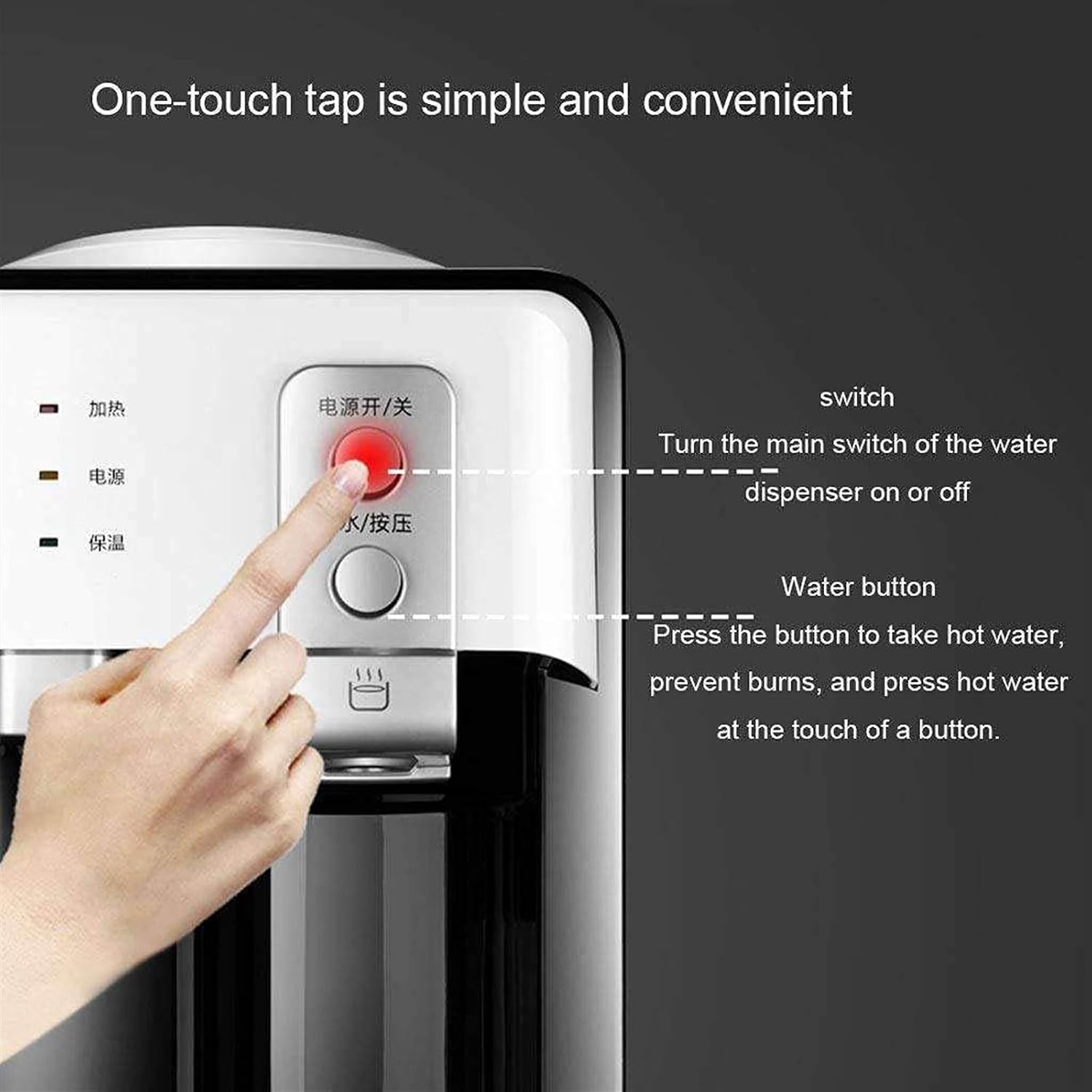 Electric Water Dispenser, Desktop Water Dispenser Cold Hot Ice Water Cooler Heater Drinking Fountain for Home Hotel Coffee Tea Bar (Black Cold/Warm/hot)