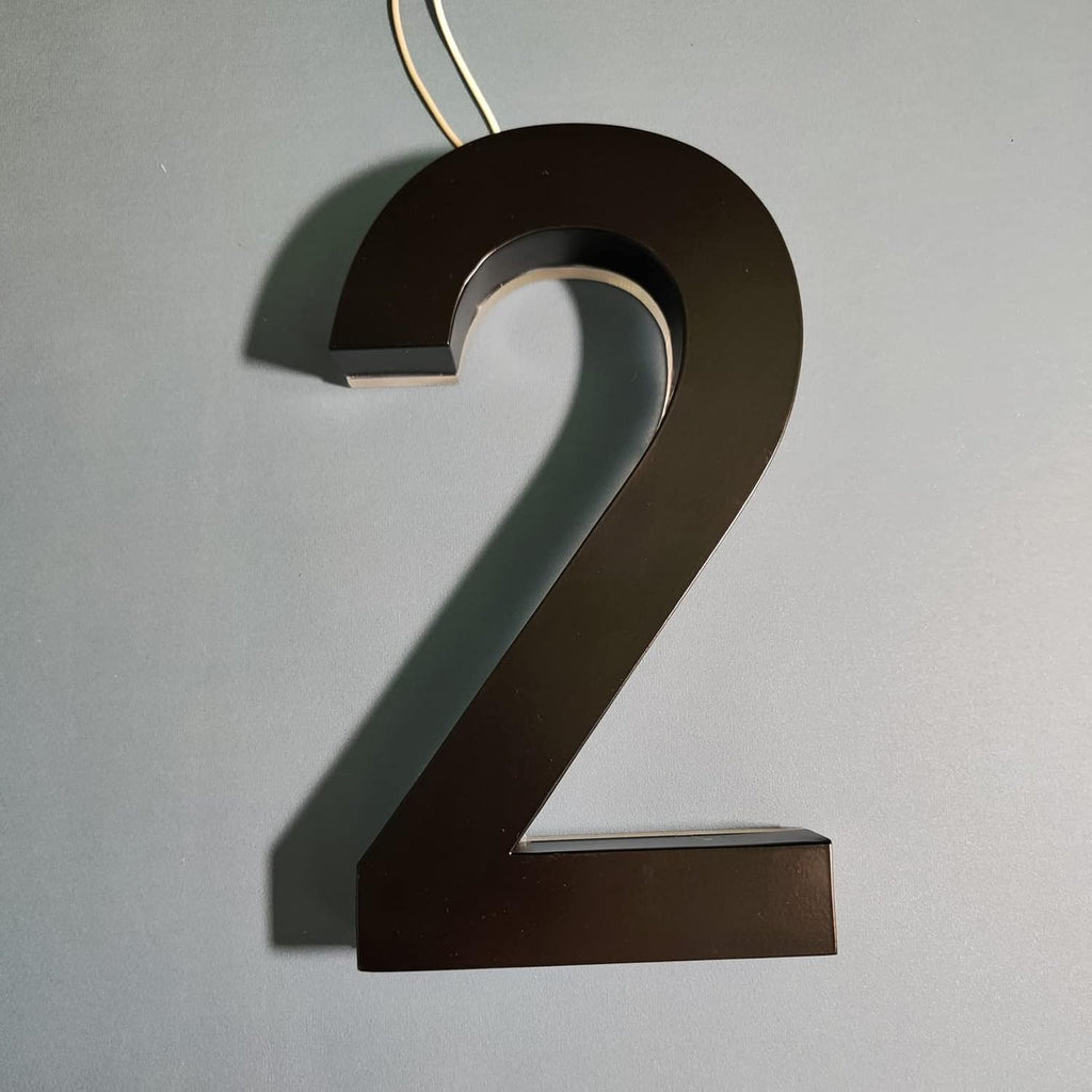 Modern Illuminated Address Numbers, 14' Backlit Floating LED House Number For Outside, Stainless Steel Light Up Home Address Number With Nail Kit,3
