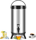 Insulated Stainless Steel Bucket With Tap 12L/3.2Gallon Cold Drink Hot Water Dispenser With Folding Feet Coffee Wine Milk Tea Barrel For Restaurant Party Home Catering Use