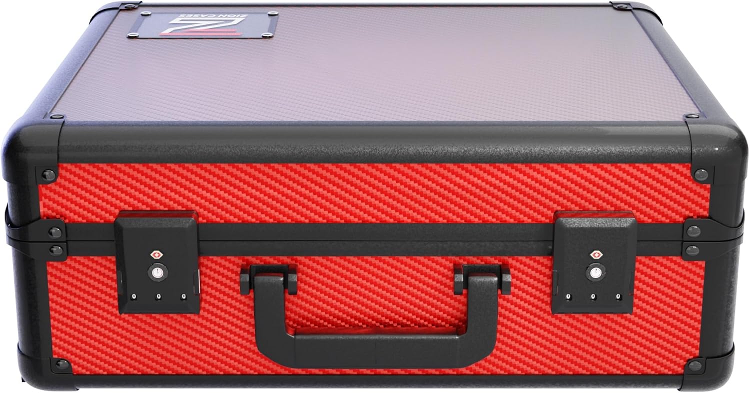 Zion Cases Slab Case XL Graded Card Case; The Original Slab Case for Graded Cards; Fits PSA, BGS, HGA, and CSG Graded Trading Card Slabs; Ideal Travel Storage Solution; (Carbon Fiber Red)