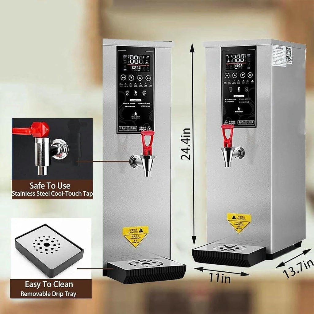 3000W Commercial Hot Water Dispense Boiler, 60L/H Stainless Steel Drinking Hot Water Boiling Machine, Coffee Making Water Heater for Tea Coffee/Dessert Shop Hotel