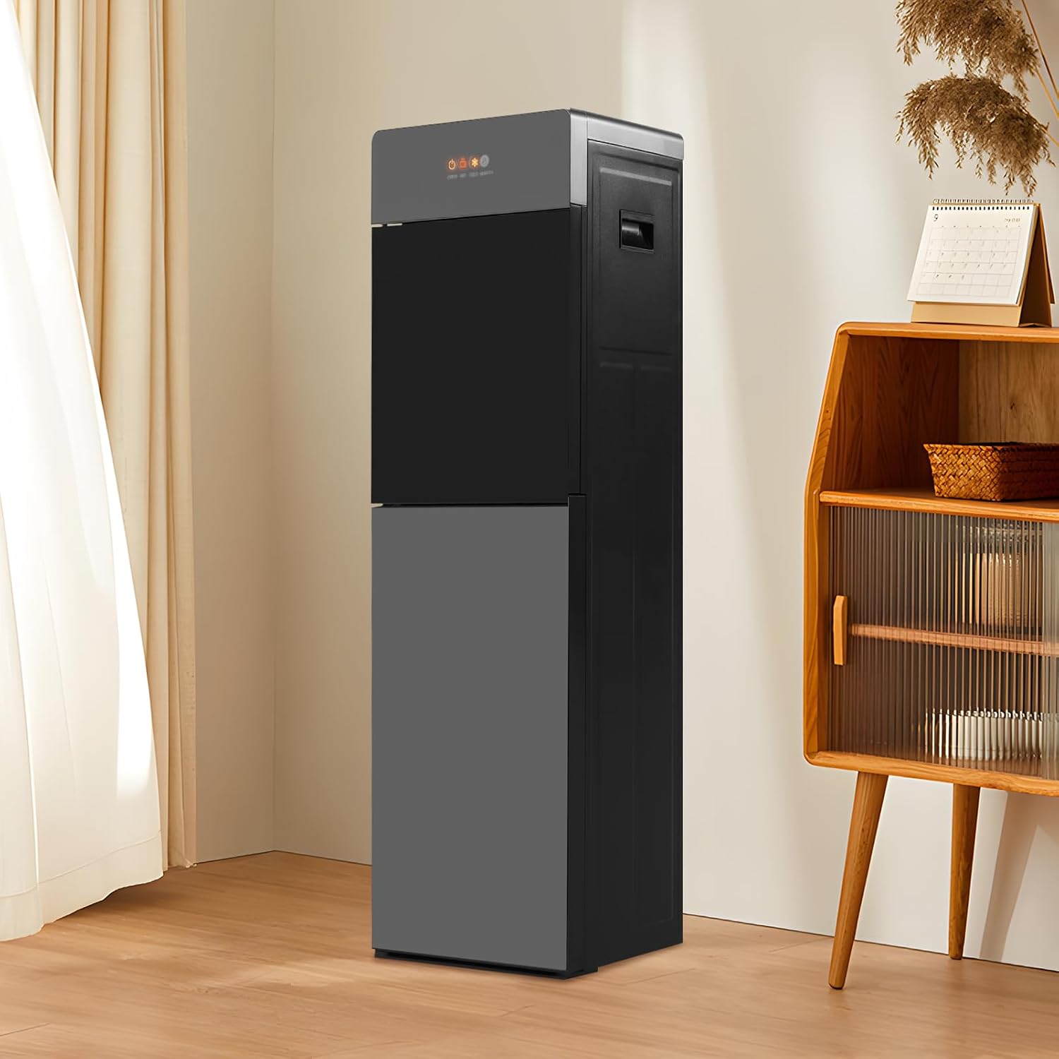 Bottom Loading Water Cooler Dispenser, 500W Hot and Cold Water Cooler with 3 Temperature Settings - Hot Cold & Room for Max.5Gal Bottles, Office Drinking Machine, Home Use YJSTD-51 Gray