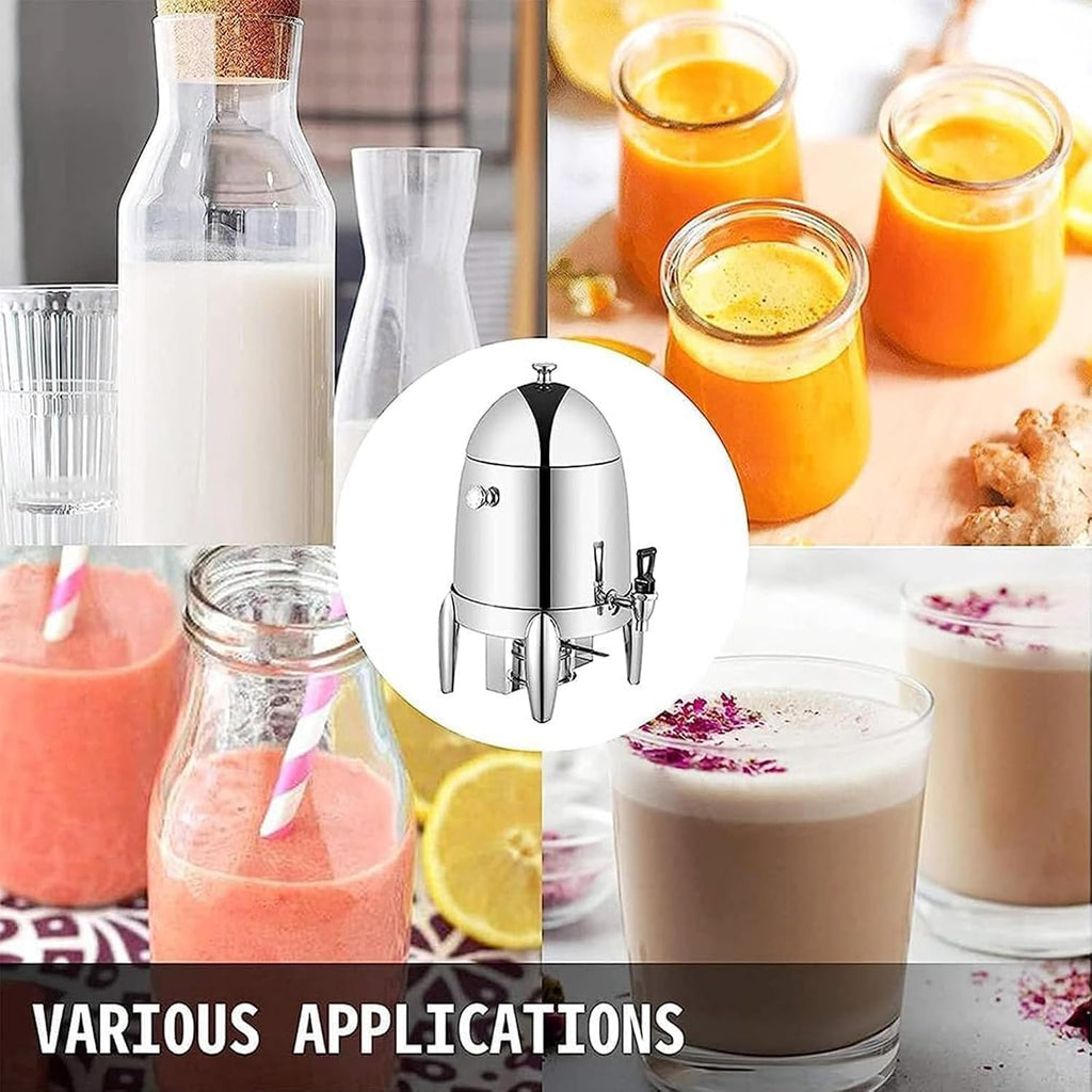 Commercial Coffee Urn, Hot Water Boiler Dispenser, 12L Stainless Steel Hot Beverage Dispenser, with 0-90℃ Thermostat, Keep Warm Hot Water Urn for Home Party Office Clear Transparent (A)