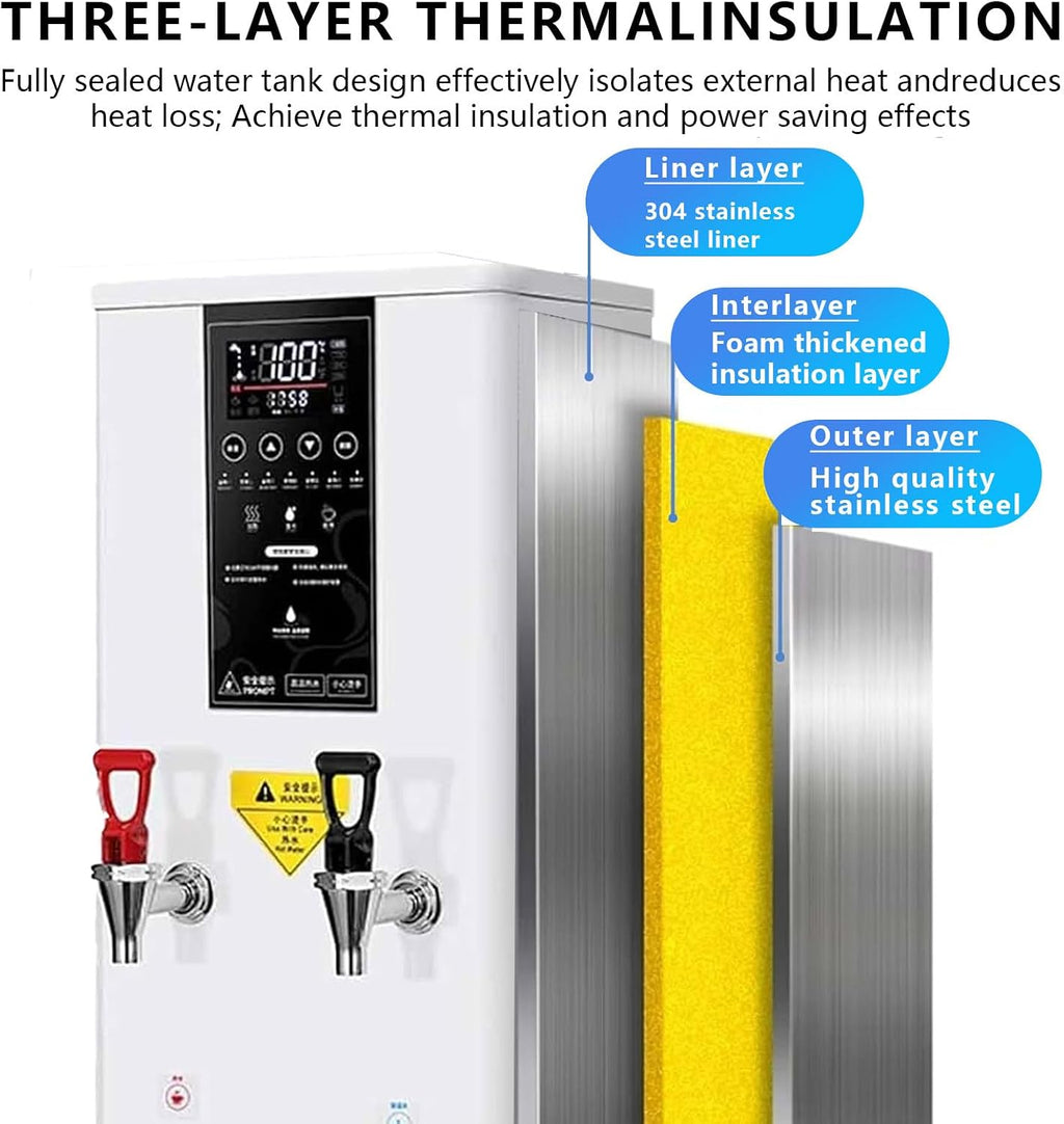Autofill Stainless Steel Tea,Commercial Hot Water Dispenser,Water Output: 80/H,Energy-Saving And Heat-Insulating,Temperature Control,Fast Heating B