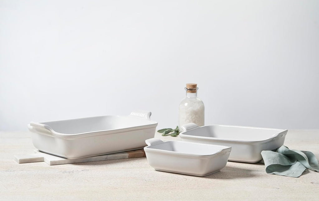Le Creuset Stoneware Heritage 3-Piece Rectangular Baking Dish Set, Artichaut