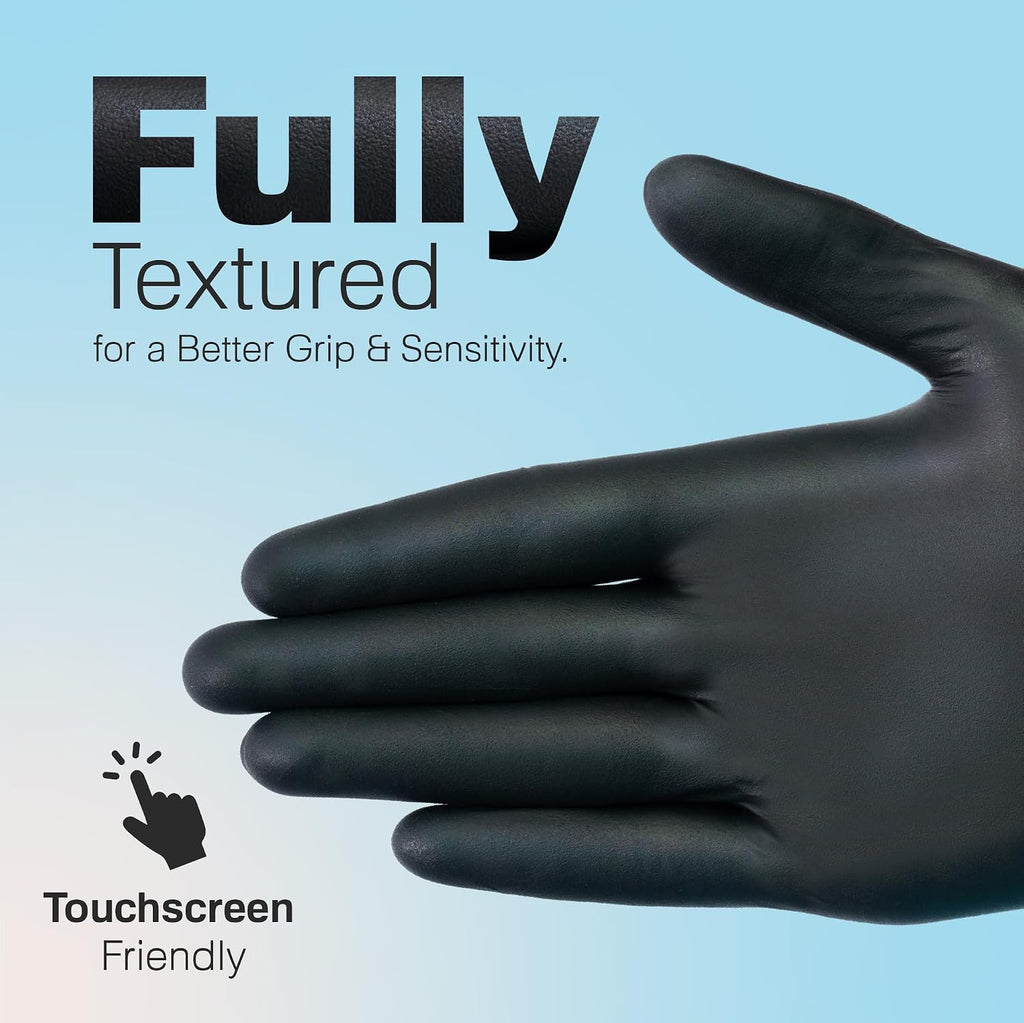 Raxwell Disposable Nitrile Gloves - Latex-Free Design - Puncture-Resistant Medical Gloves - Textured Grip for Food Prep