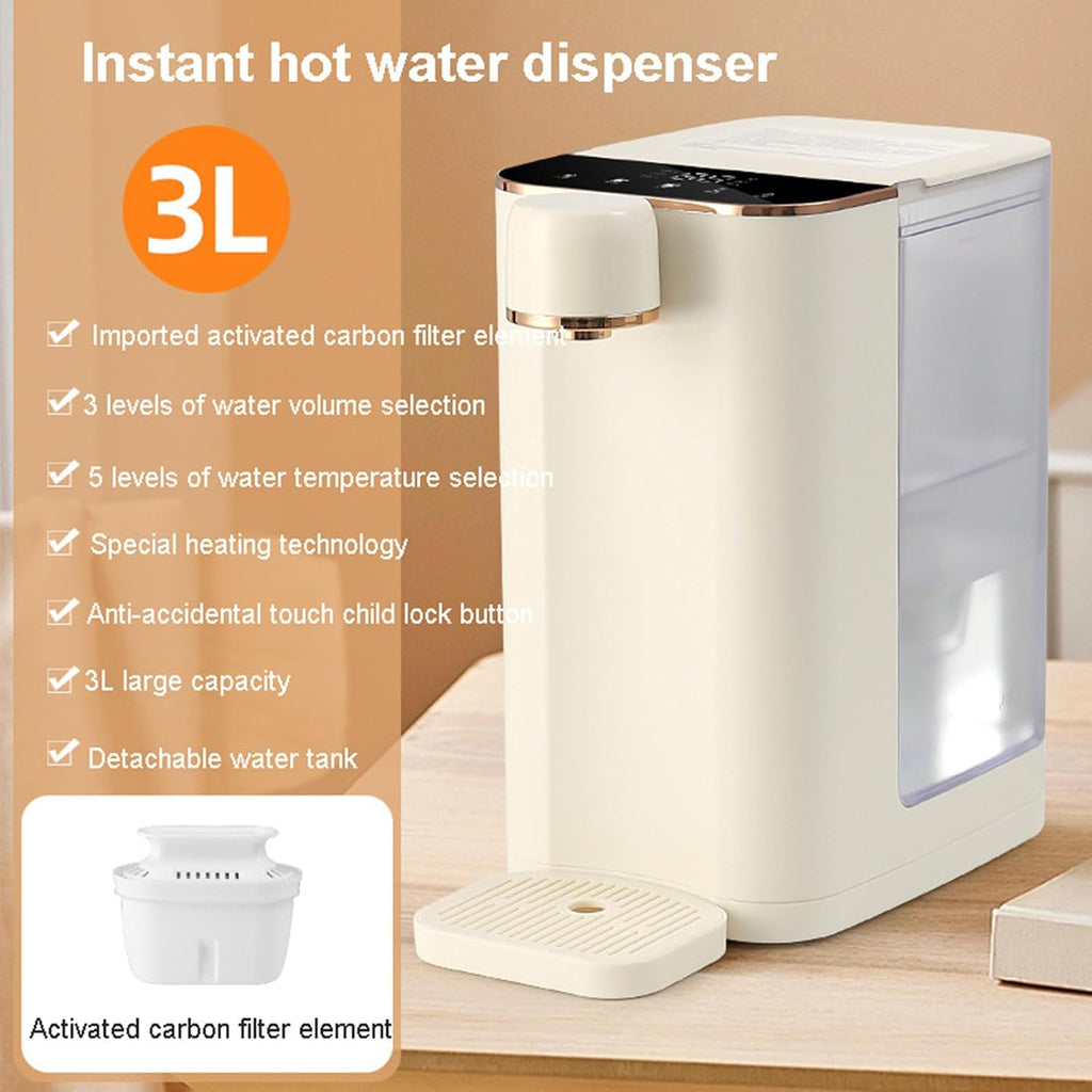 2000W Electric Instant Hot Water Dispense, 3S Quick Heat And 5-level Temperature Control, LED Smart Touch Screen, for Cafe Office or Travel